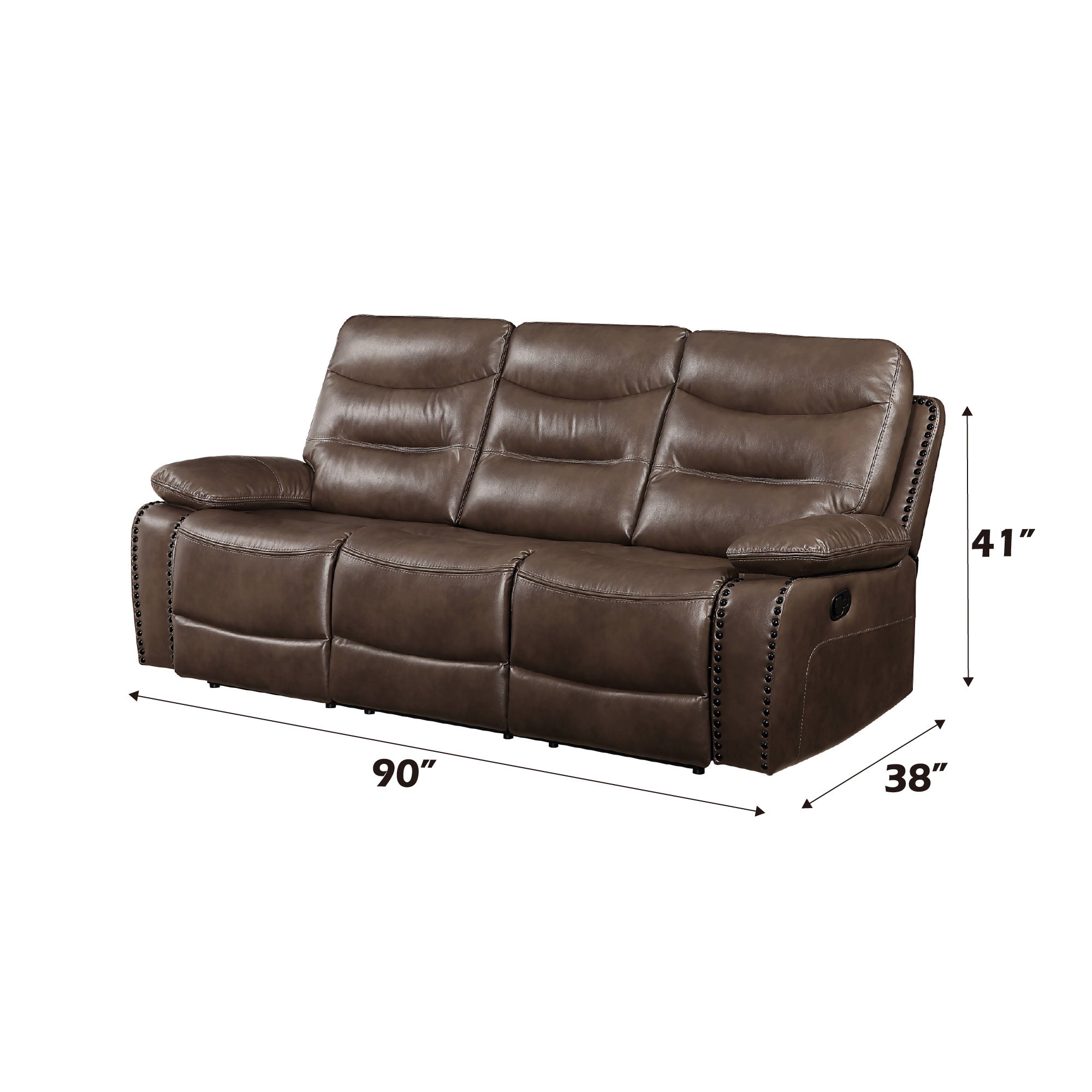 Aashi - Motion Sofa - Brown Leather-Gel Match, dark brown, view 8