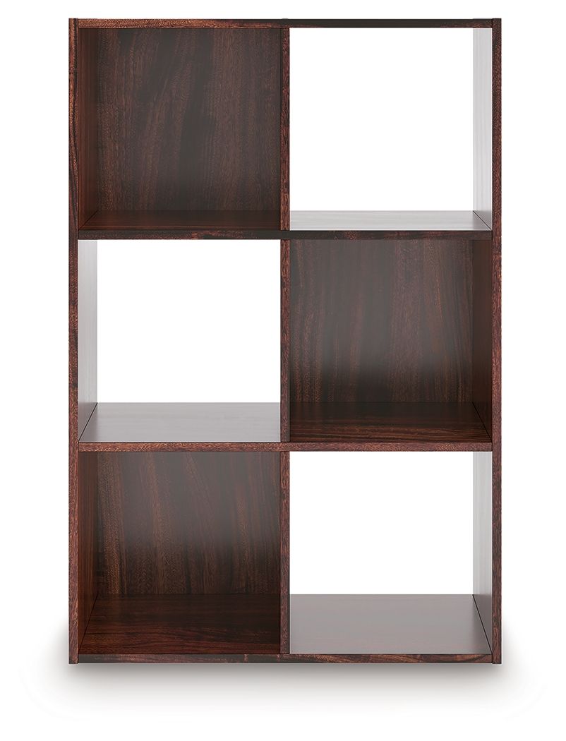 Ashley Furniture Glosmount - Six Cube Organizer - Cherry / Light Brown - Image 2