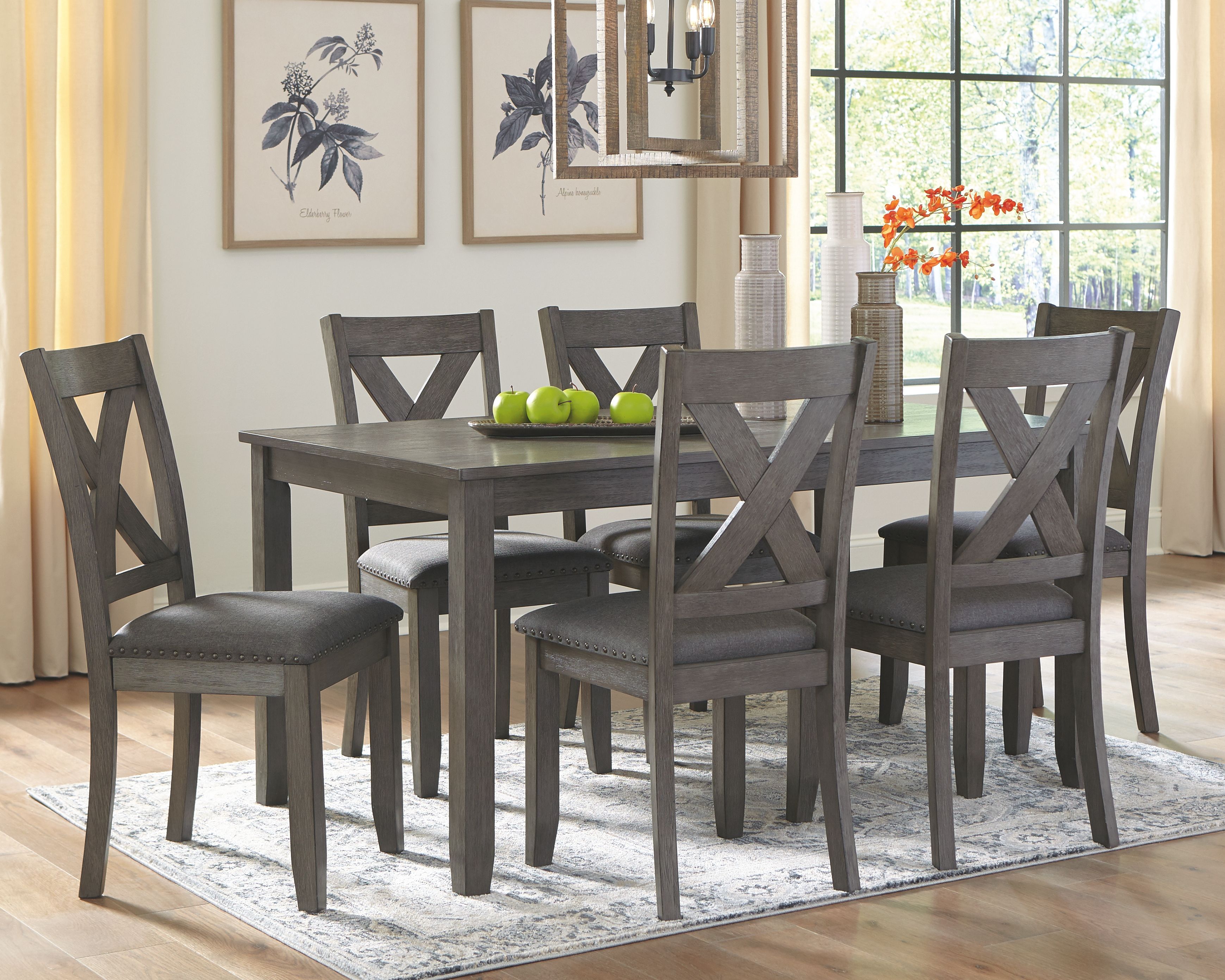 Ashley Furniture Caitbrook - RECT DRM Table Set (Set of 7) - Gray - Image 2