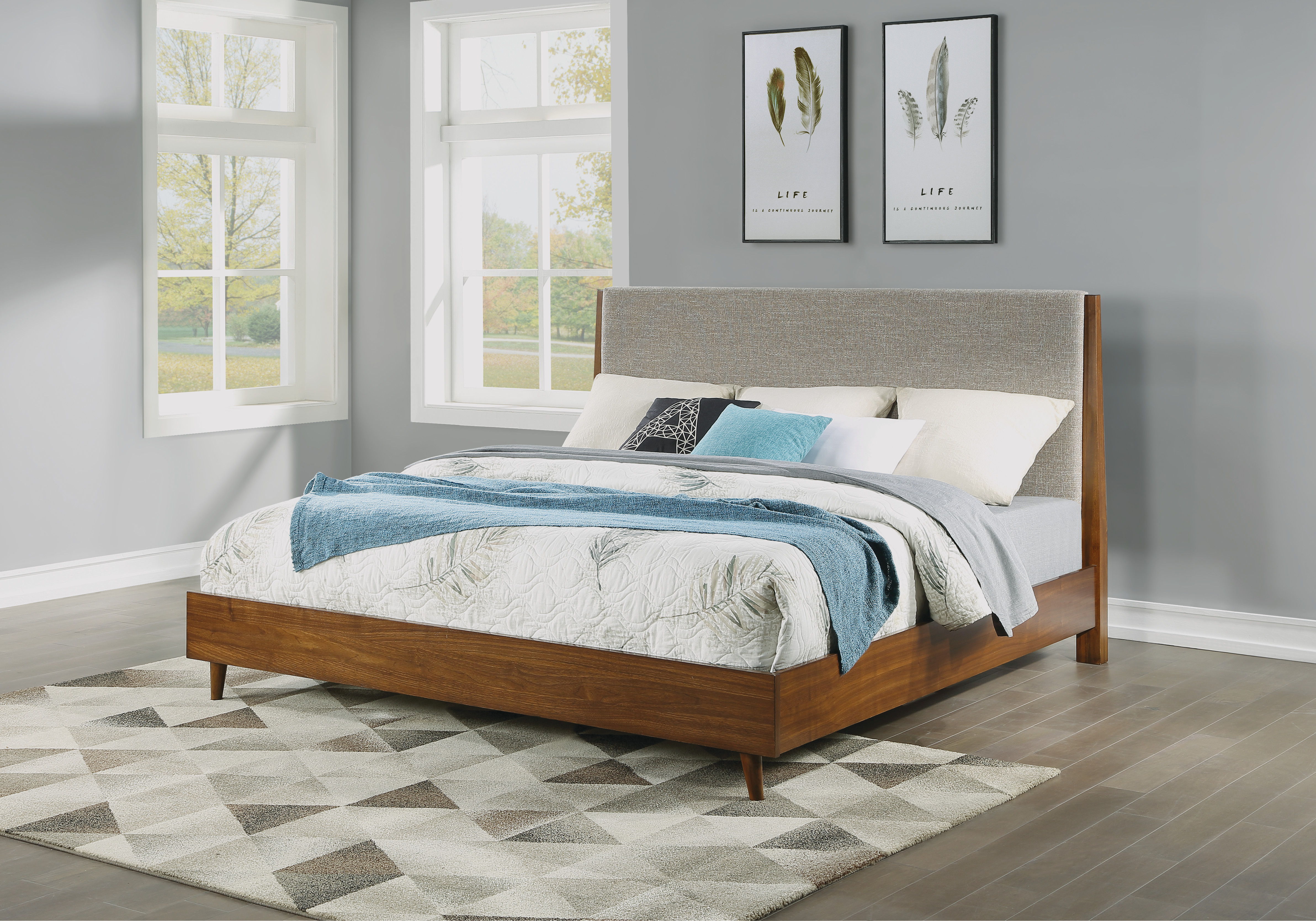 Ludwig - King Bed - Dark Brown, gray, view 3