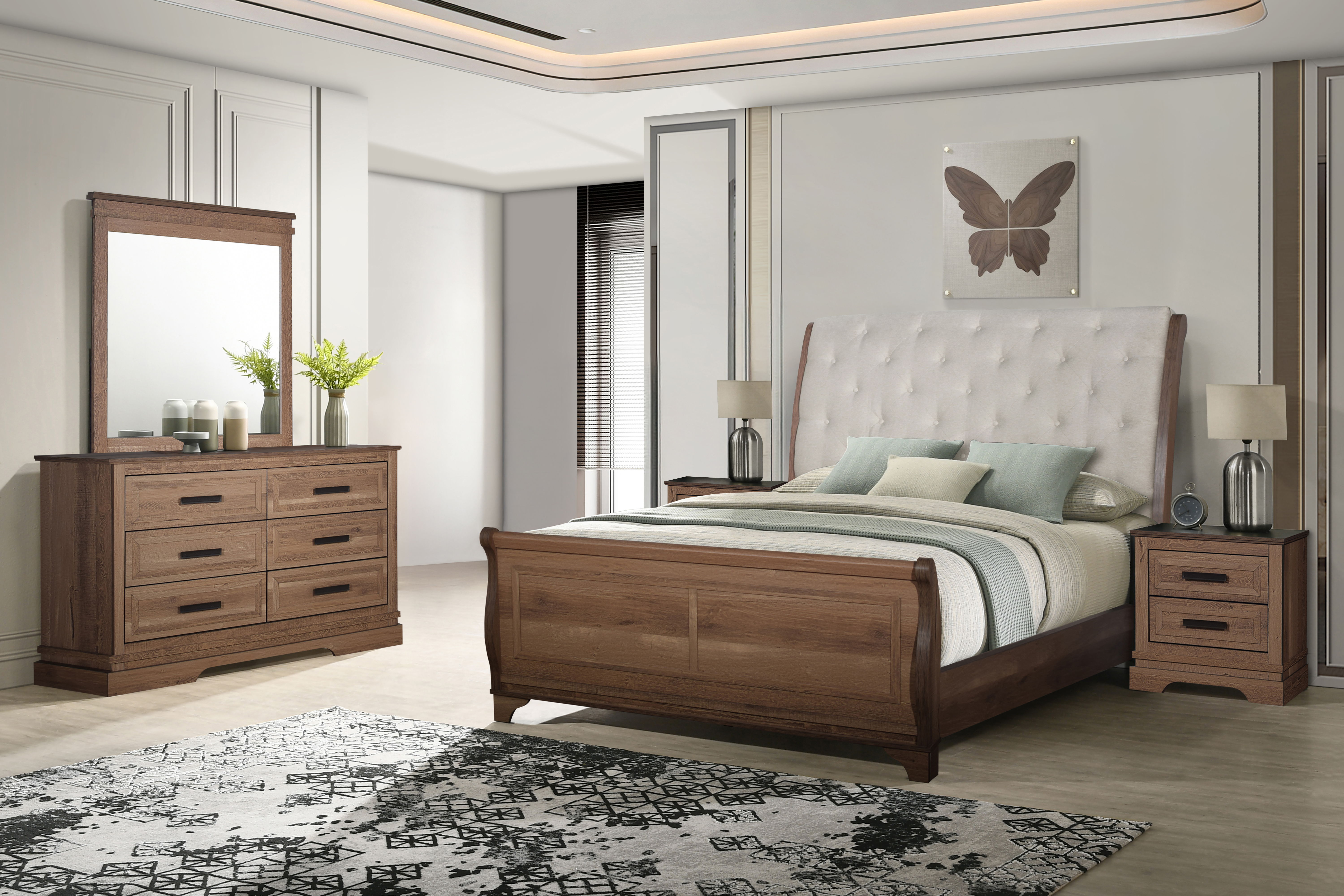 California King · 5 Pc · Bed, Dresser, Mirror, 2 Nightstands