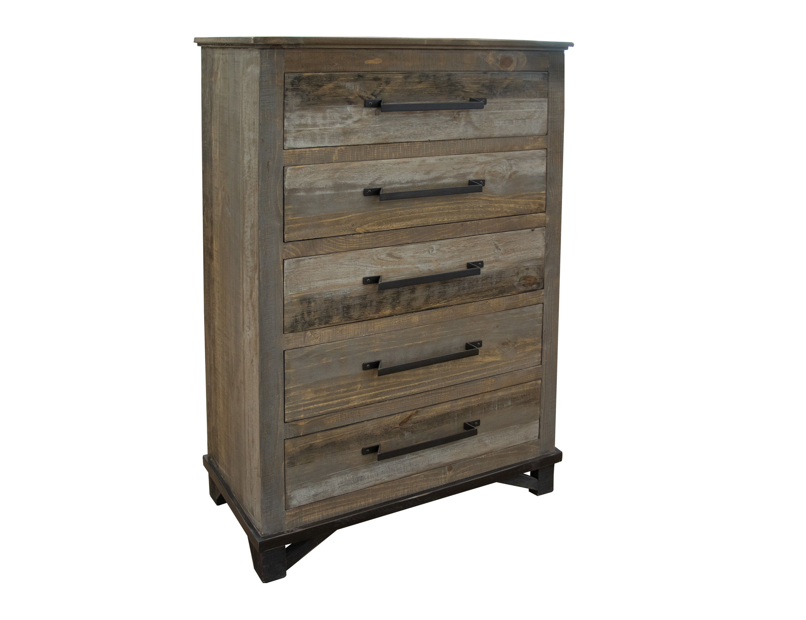 International Furniture Direct Loft Brown - 5 Drawer Chest - Two Tone Gray / Brown