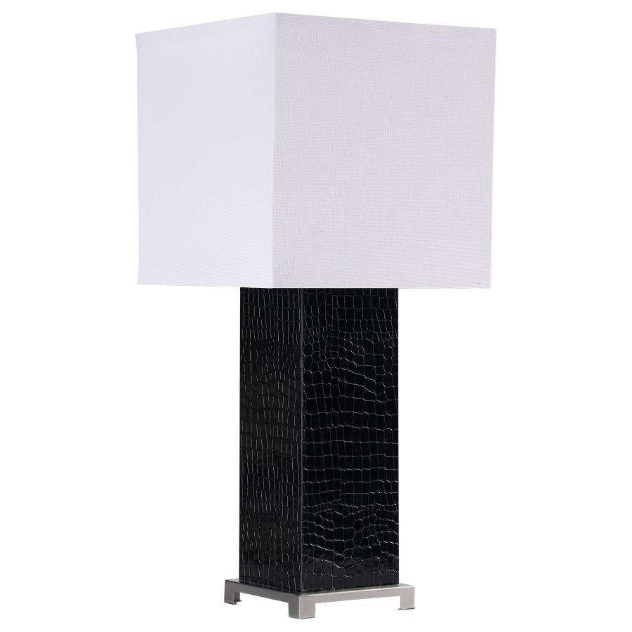 Bridle - Square Shade Faux Crocodile Table Lamp - Black Image