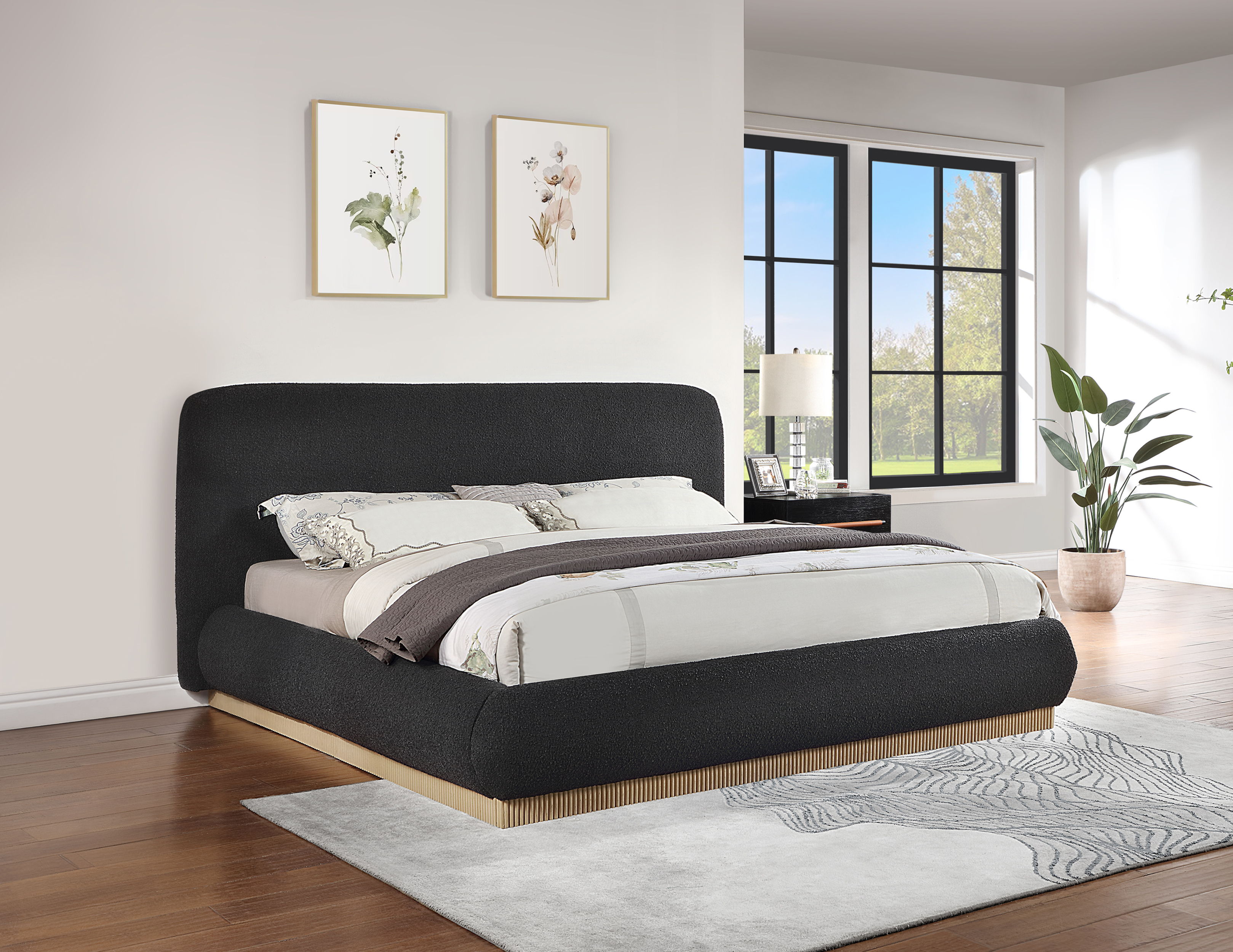 Rigby - Queen Bed With Natural Base - Black