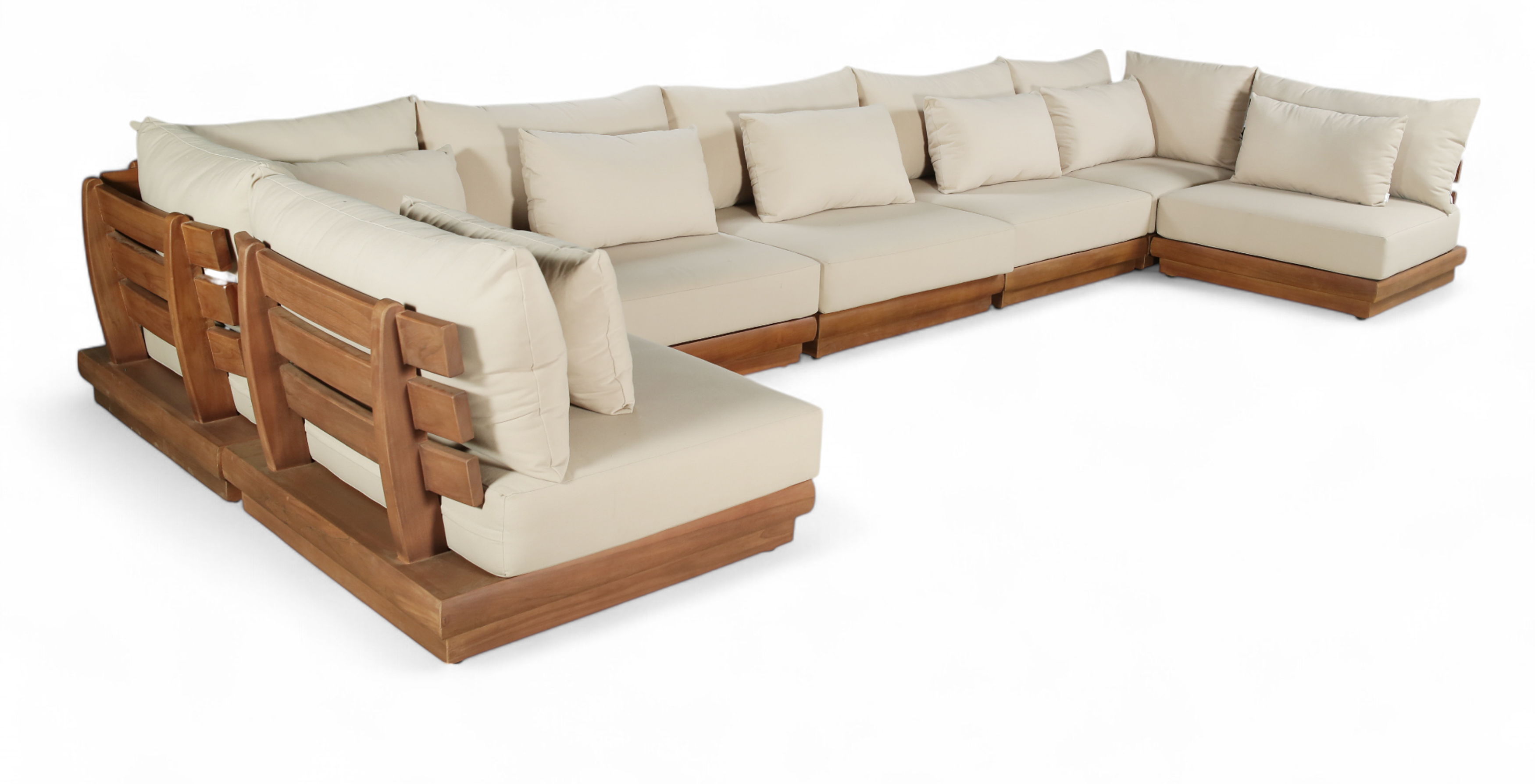 7 Pc · Water Resistant Fabric 187" Upholstered Outdoor Patio Modular Sectional