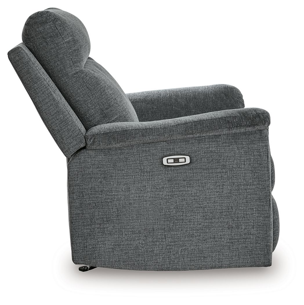 Ashley Furniture Barnsana - 3 Pc. - Power Reclining Sofa, Power Reclining Loveseat, Power Rocker Recliner - Gravel - Image 14