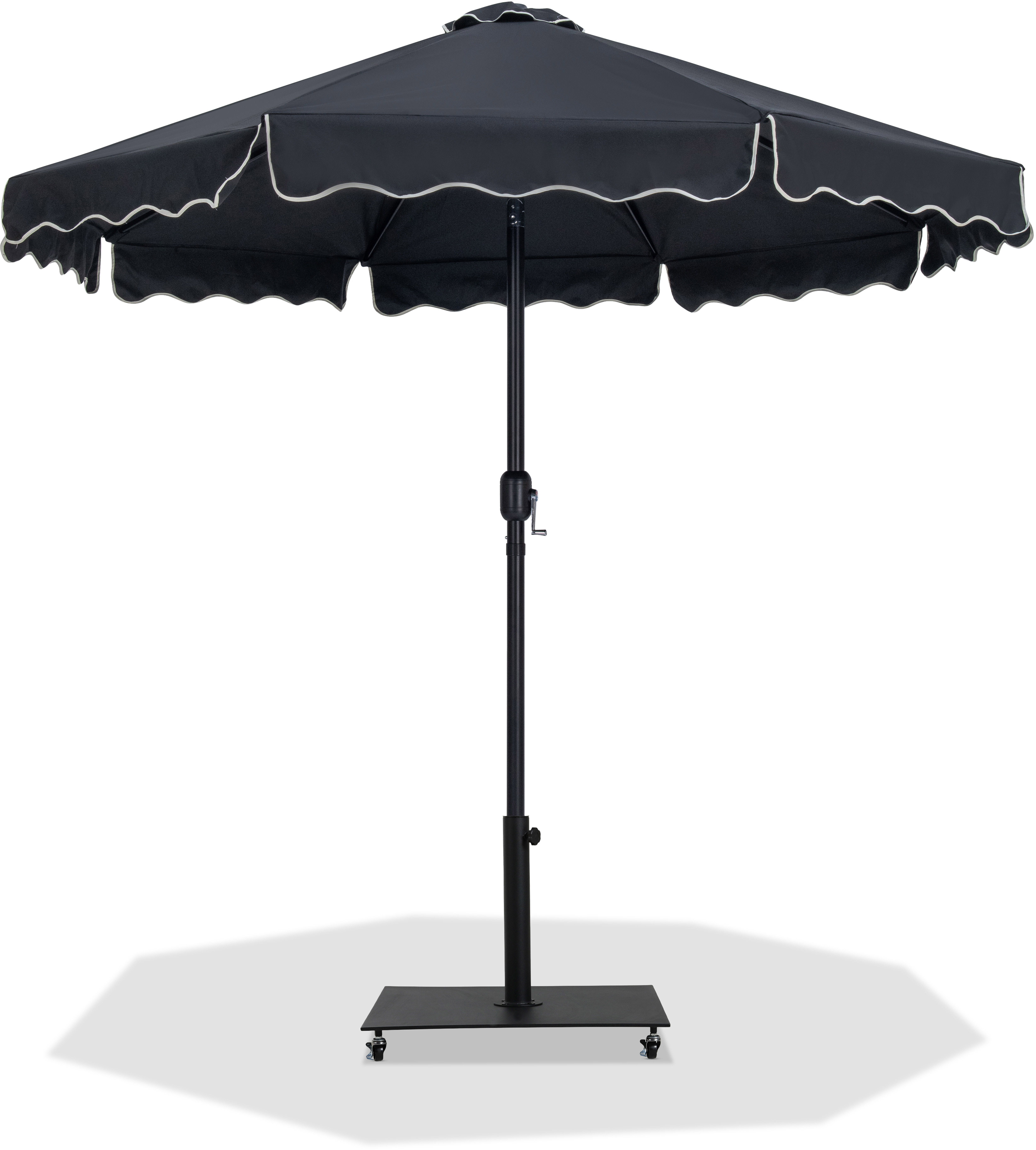 Amalfi - Aluminum Patio Umbrella with Base - Black / Matte Black