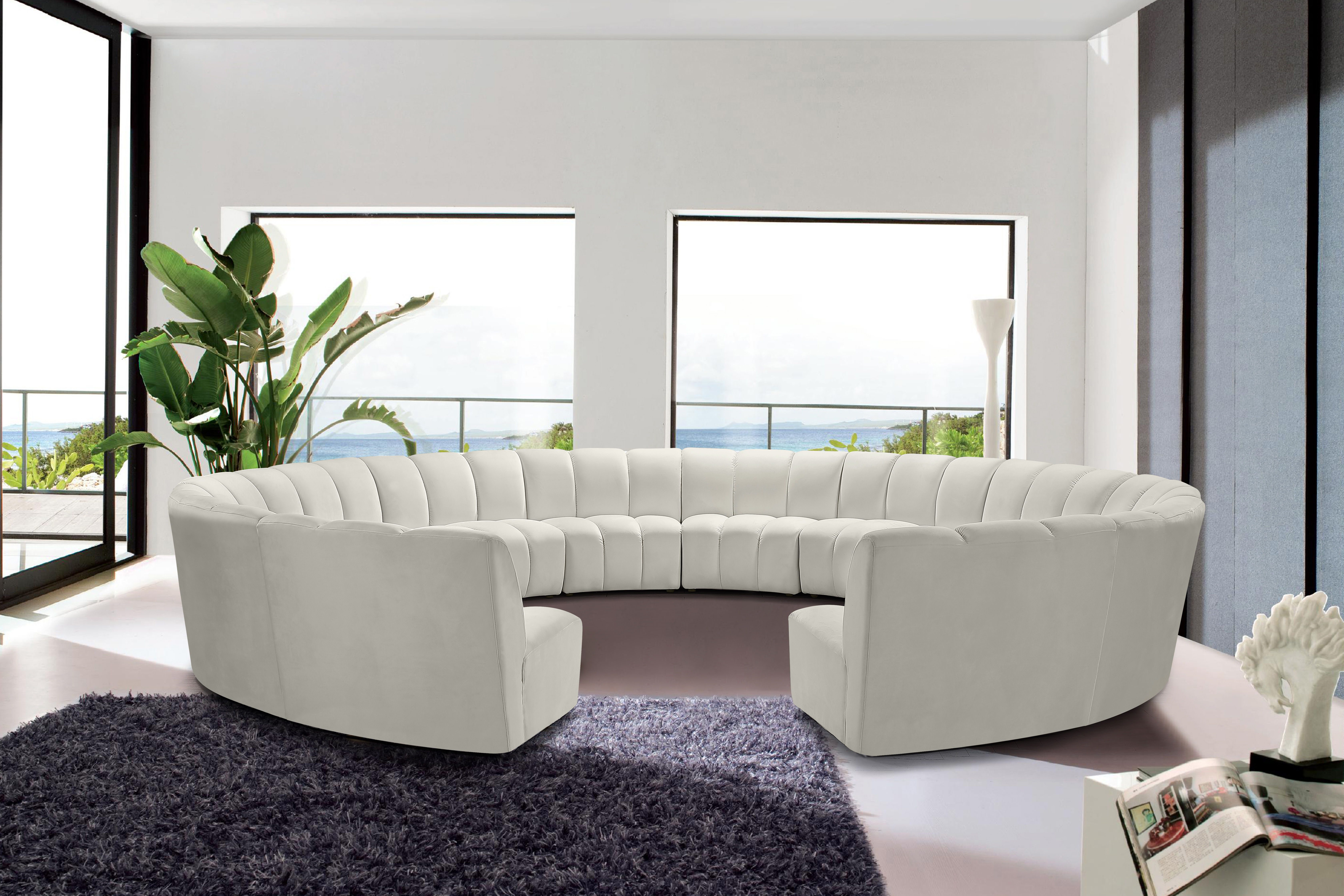 Infinity - 12 Piece Fabric Modular Sectional - Cream