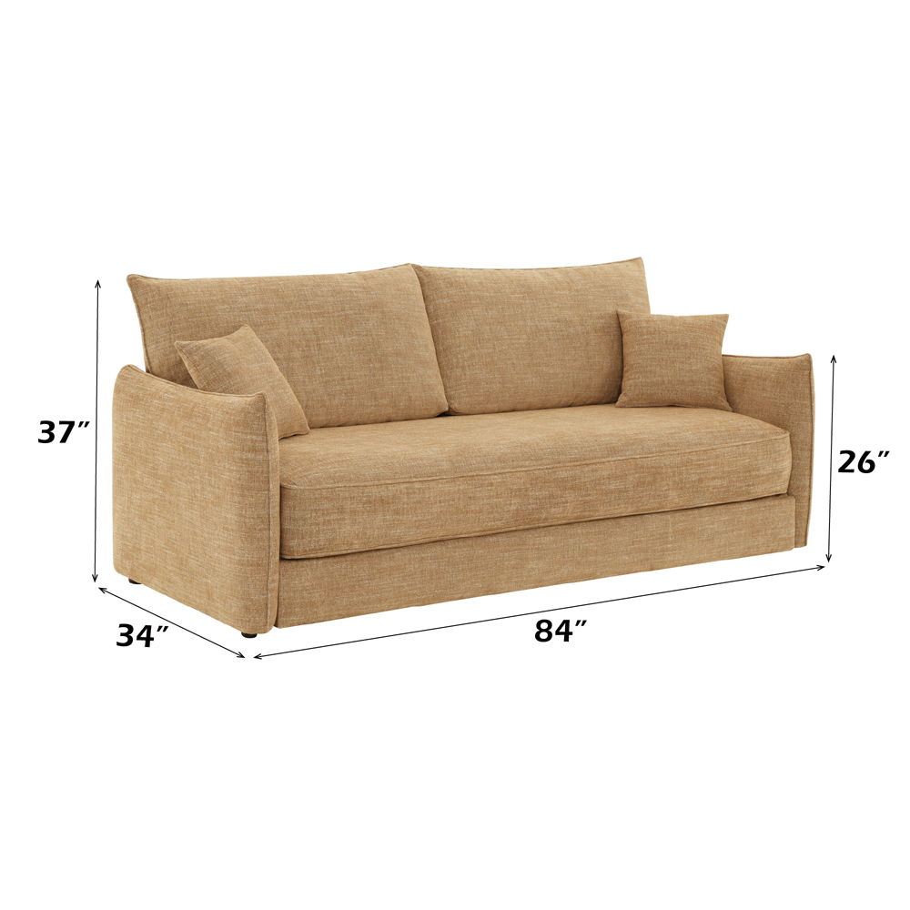 Cadie - Sofa With 2 Pillows - Mocha, light brown, view 8