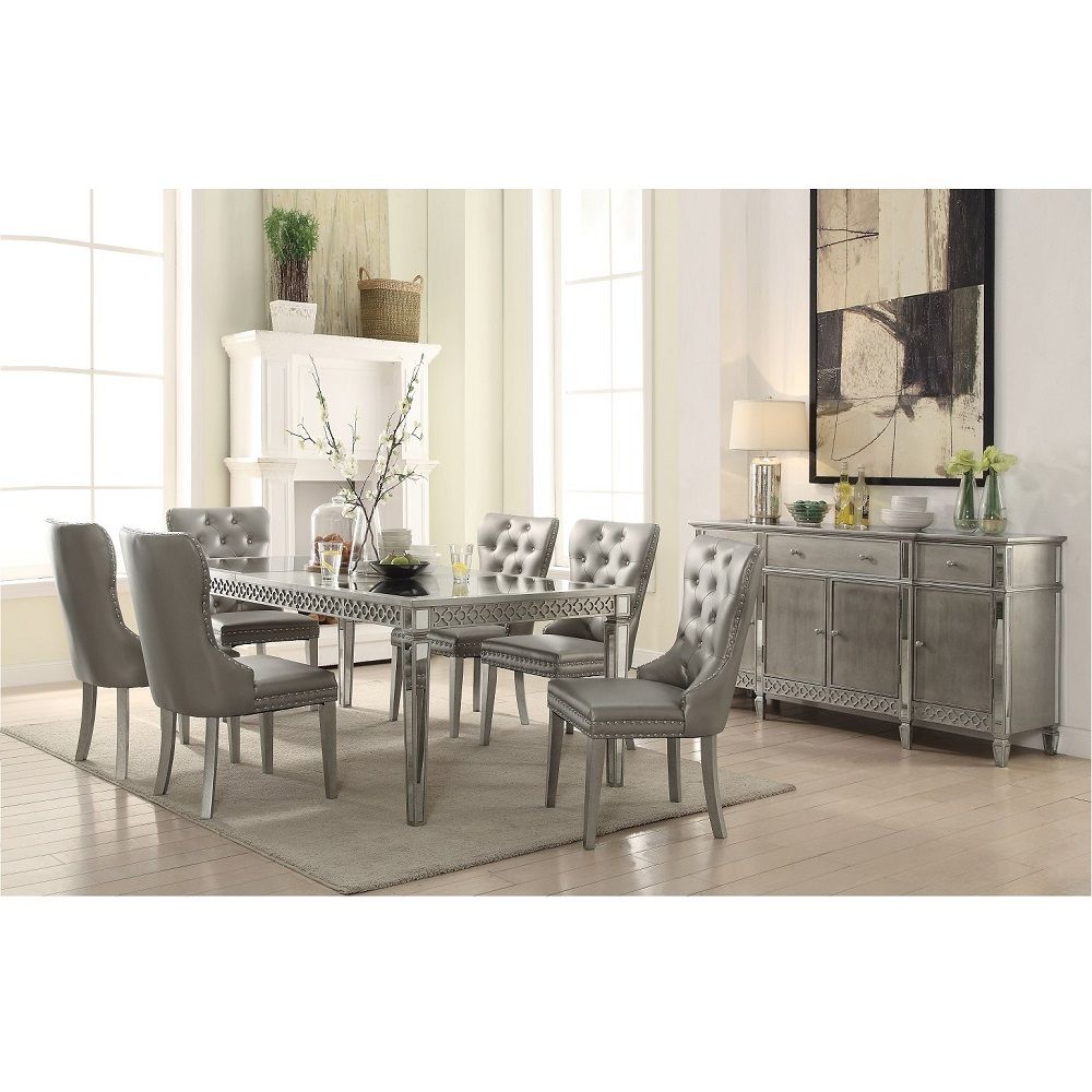 Kacela - Dining Table - Mirrored & Champagne, silver, view 4