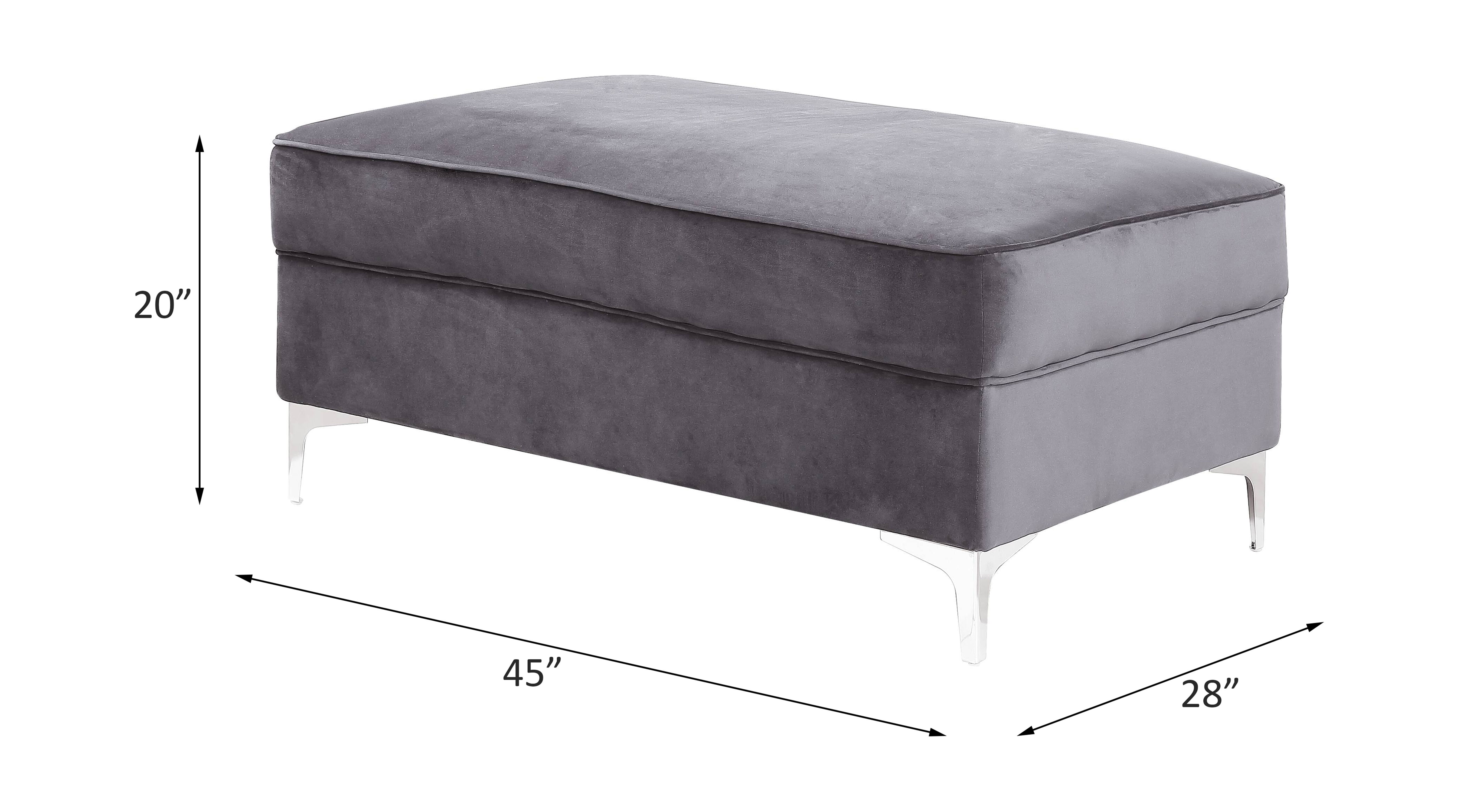 Bovasis - Ottoman - Gray Velvet, gray, view 3