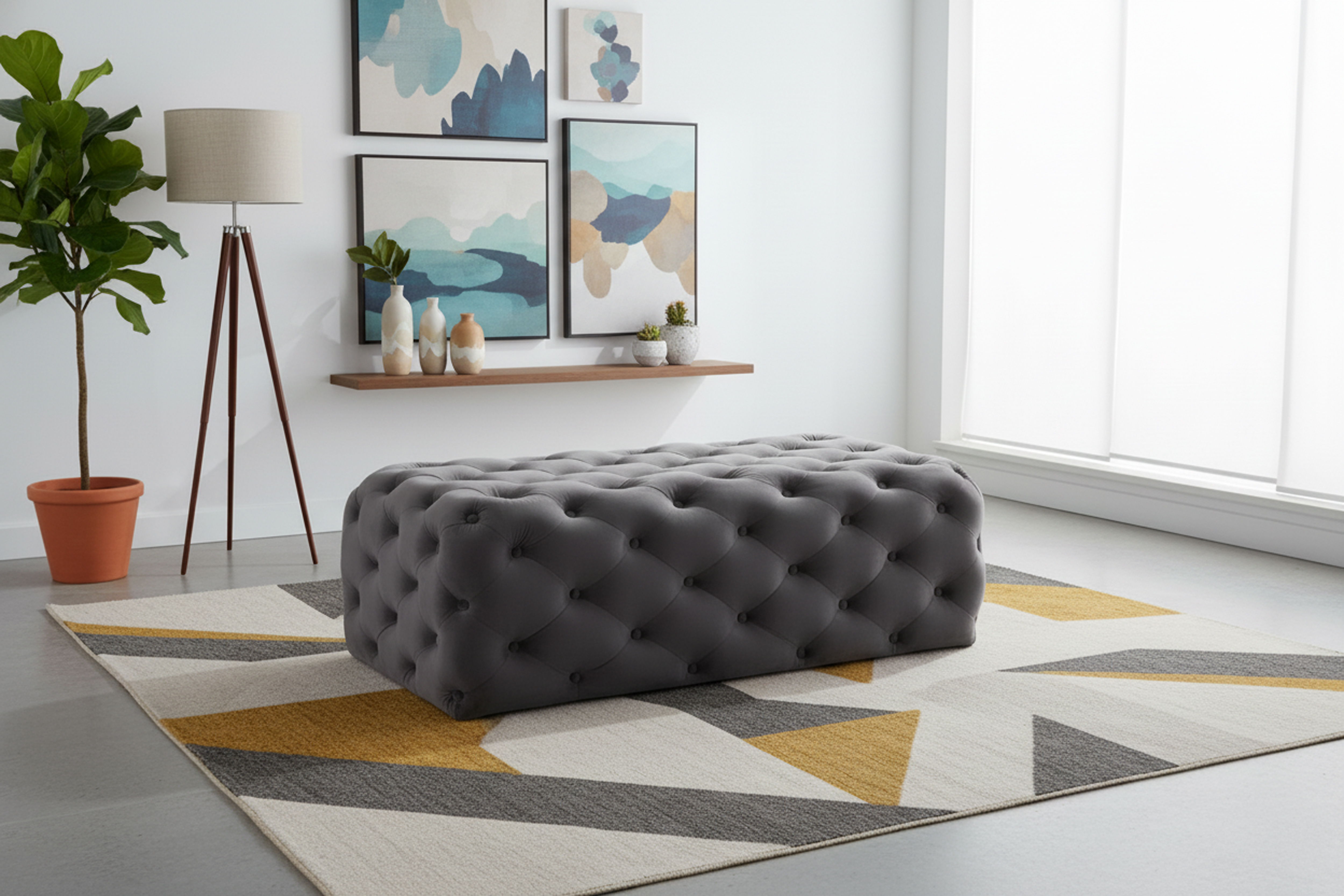 Casey - Ottoman / Bench - Gray