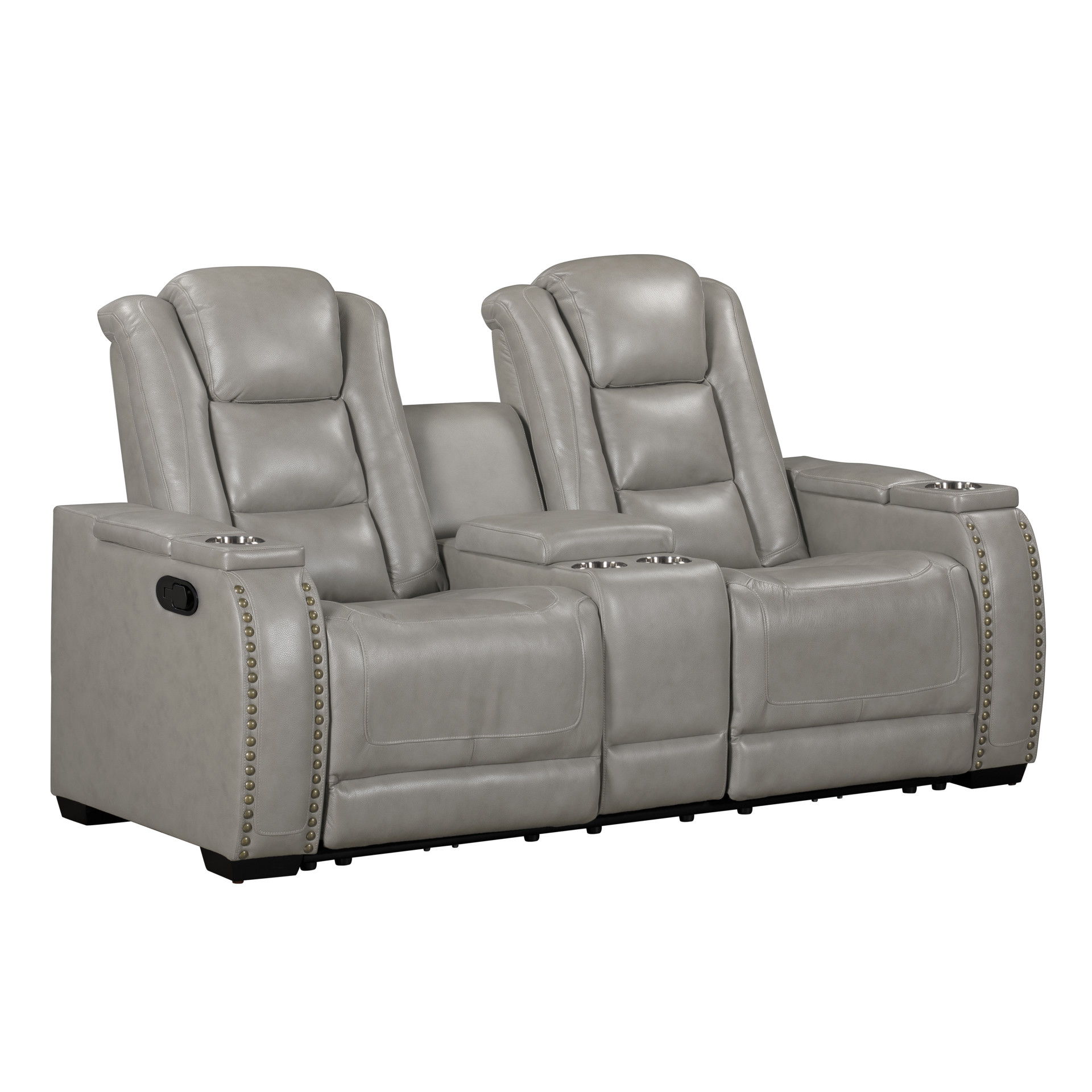 Breckenridge II - Console Loveseat With Dual Recliners - Light Gray
