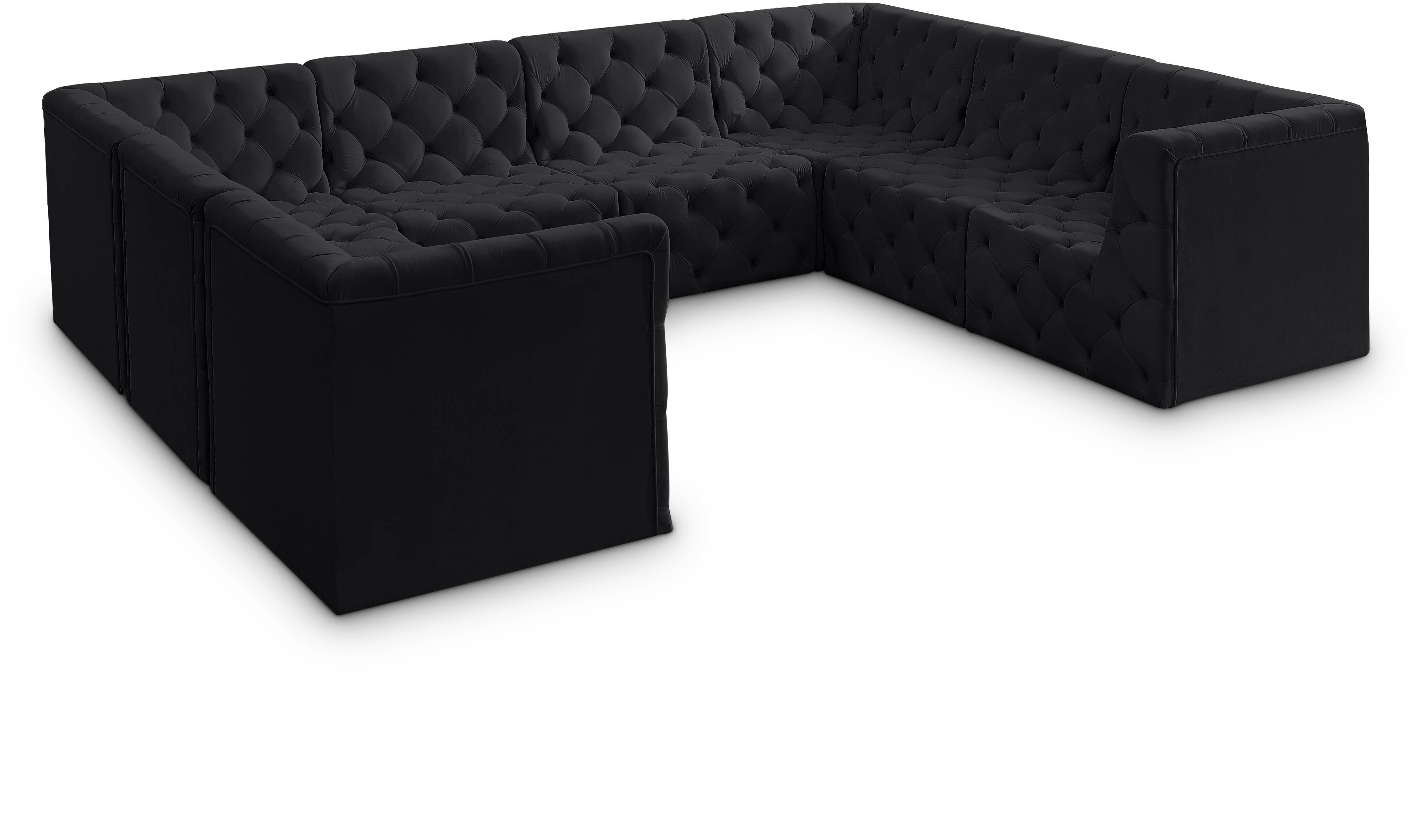Tuft - 8 Piece Modular U-Shaped Sectional - Black