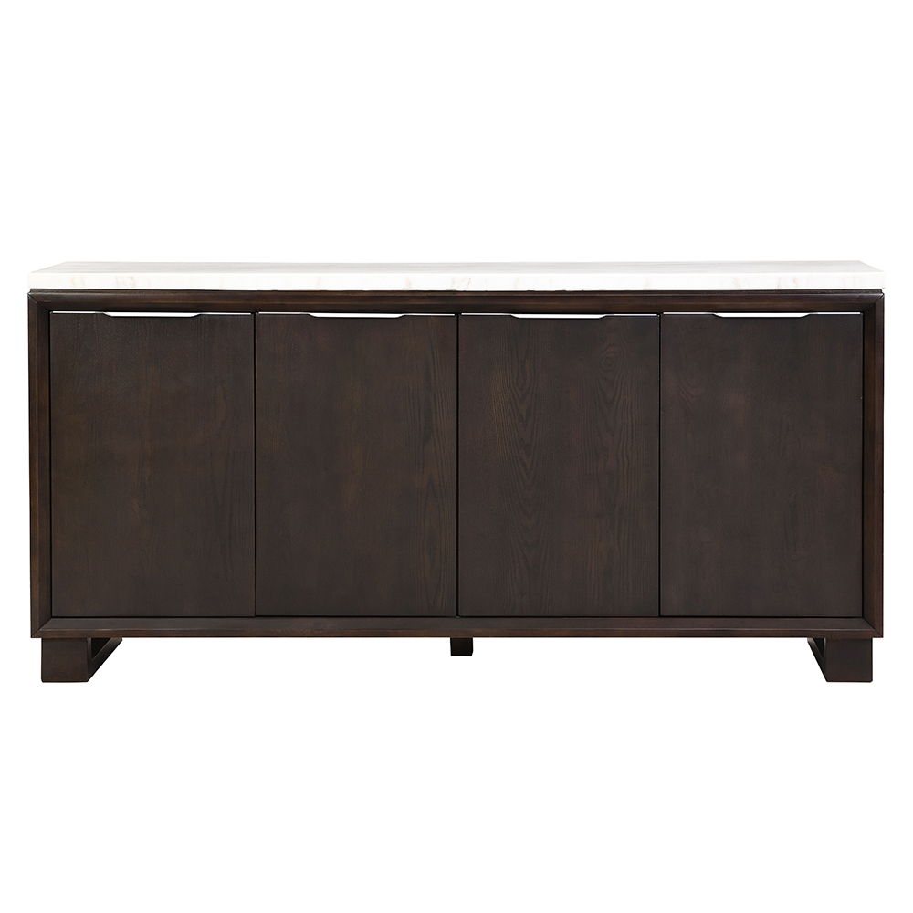 Edwyn - Server With Marble Top - Natural Marble Top & Espresso Finish, dark brown, view 7