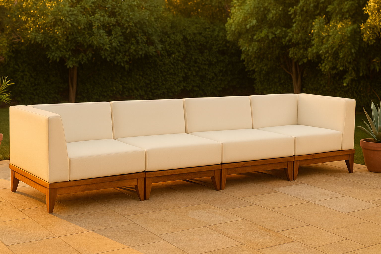 Rio - 4 Piece Modular Sofa - Off White