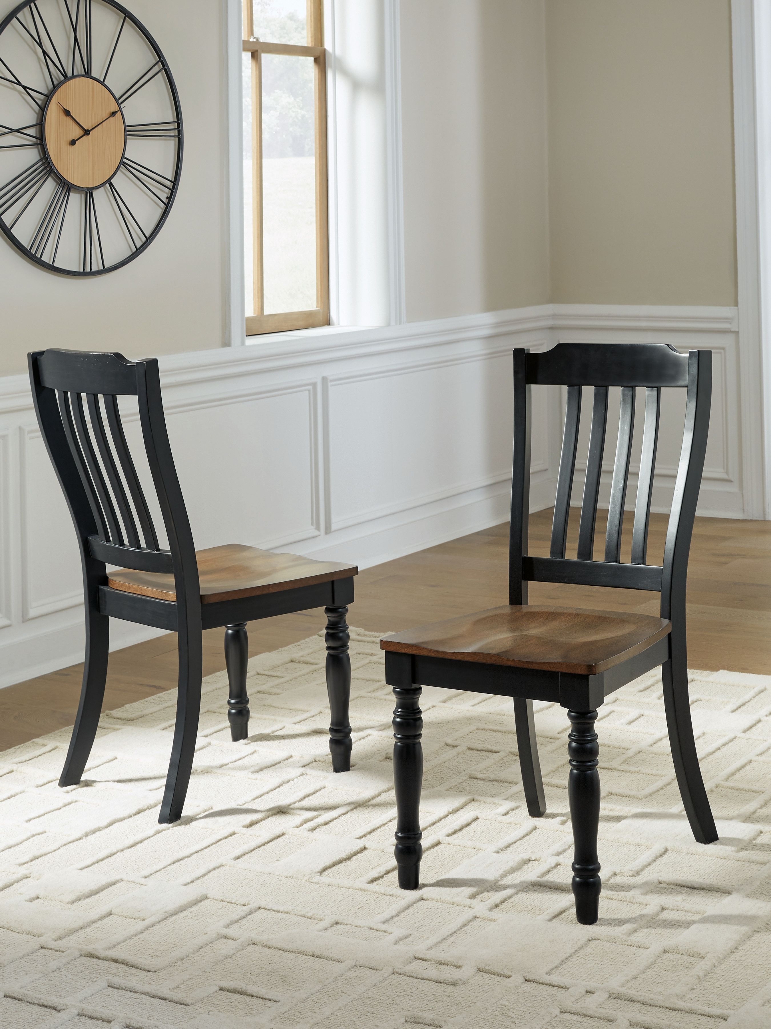 Ashley Furniture Clorazi - Dining Room Side Chair (Set of 2) - Black / Brown - Image 2