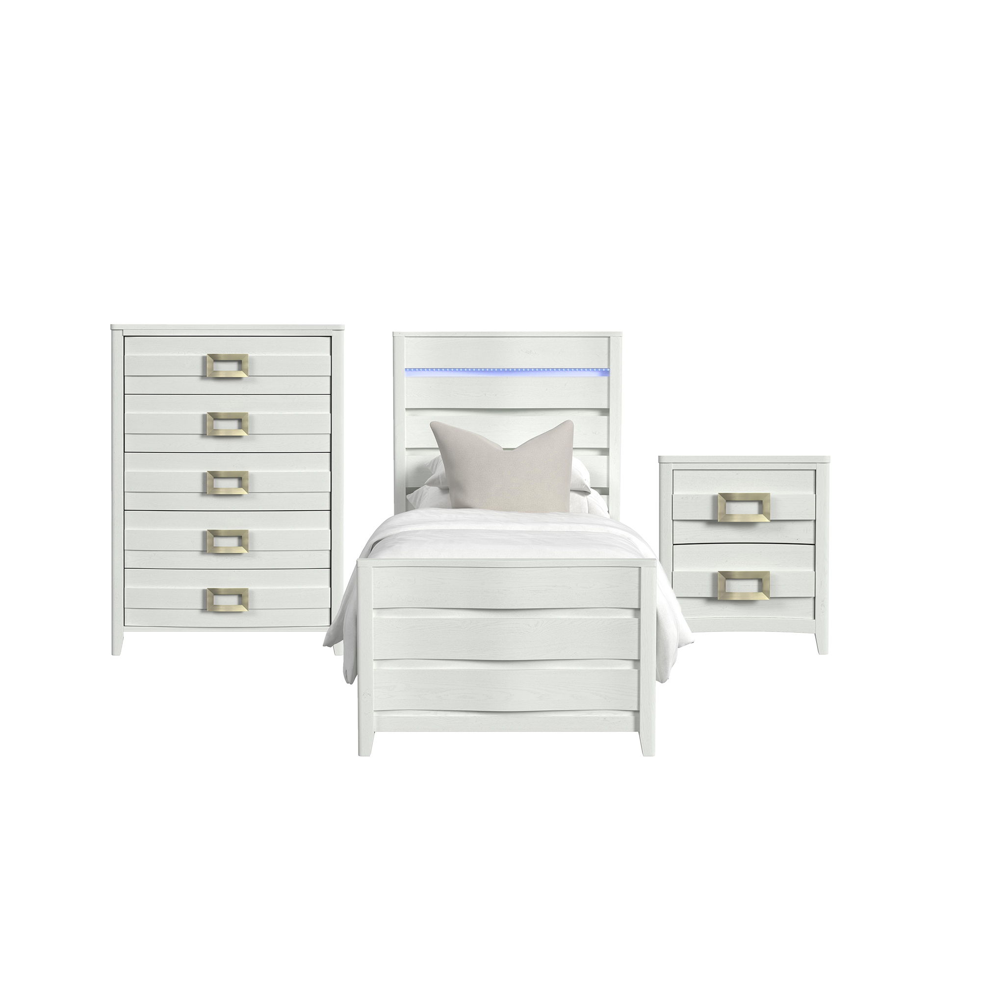 Twin · 3 Pc · Bedroom Set With LED