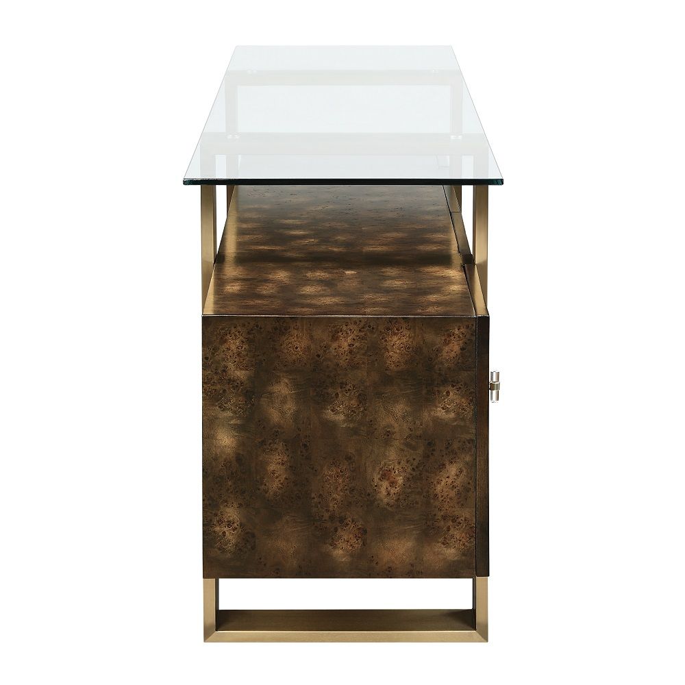 Mabyn - Console Cabinet - Brass & Antique Brown, dark brown, view 5