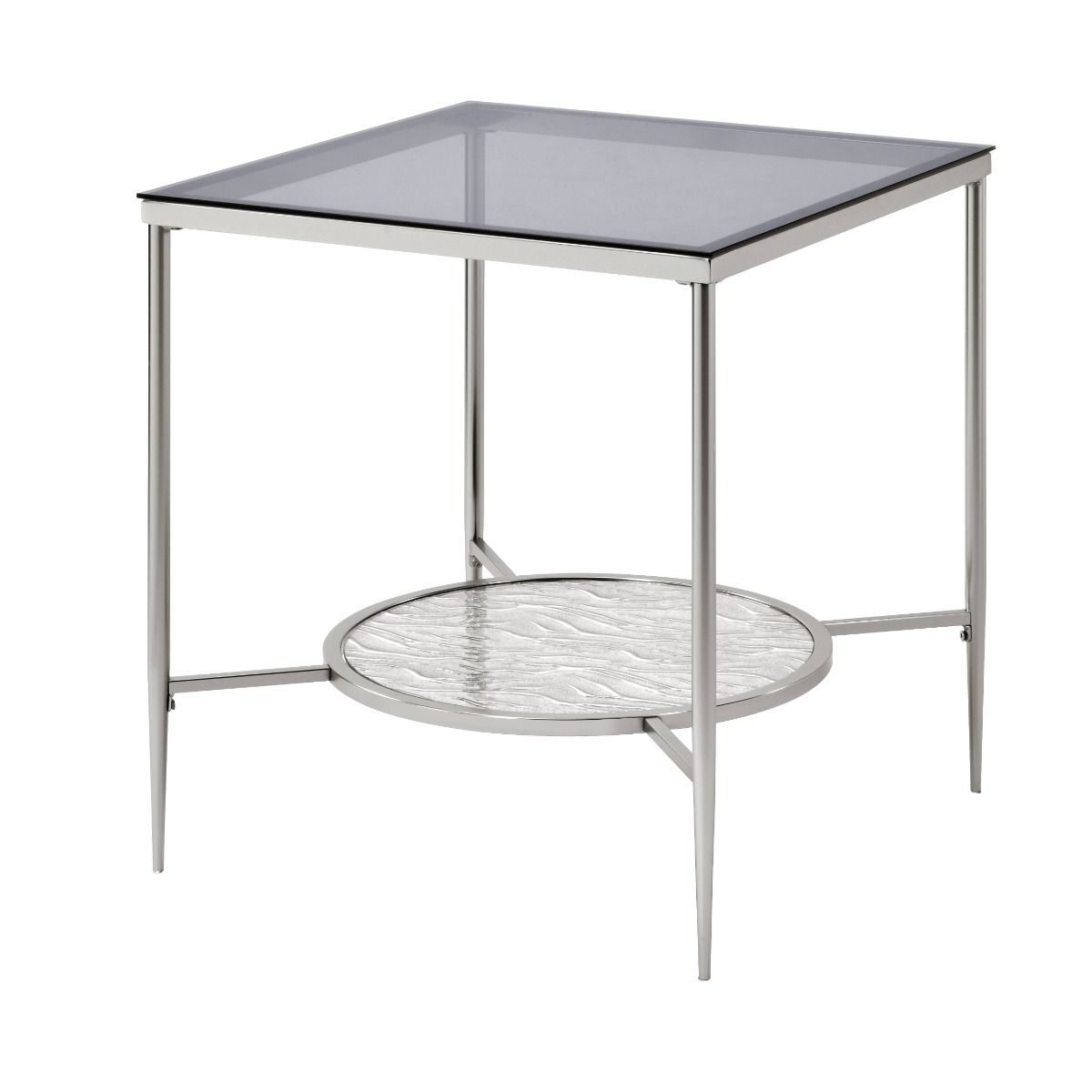 Adelrik - End Table - Glass & Chrome, silver, view 2