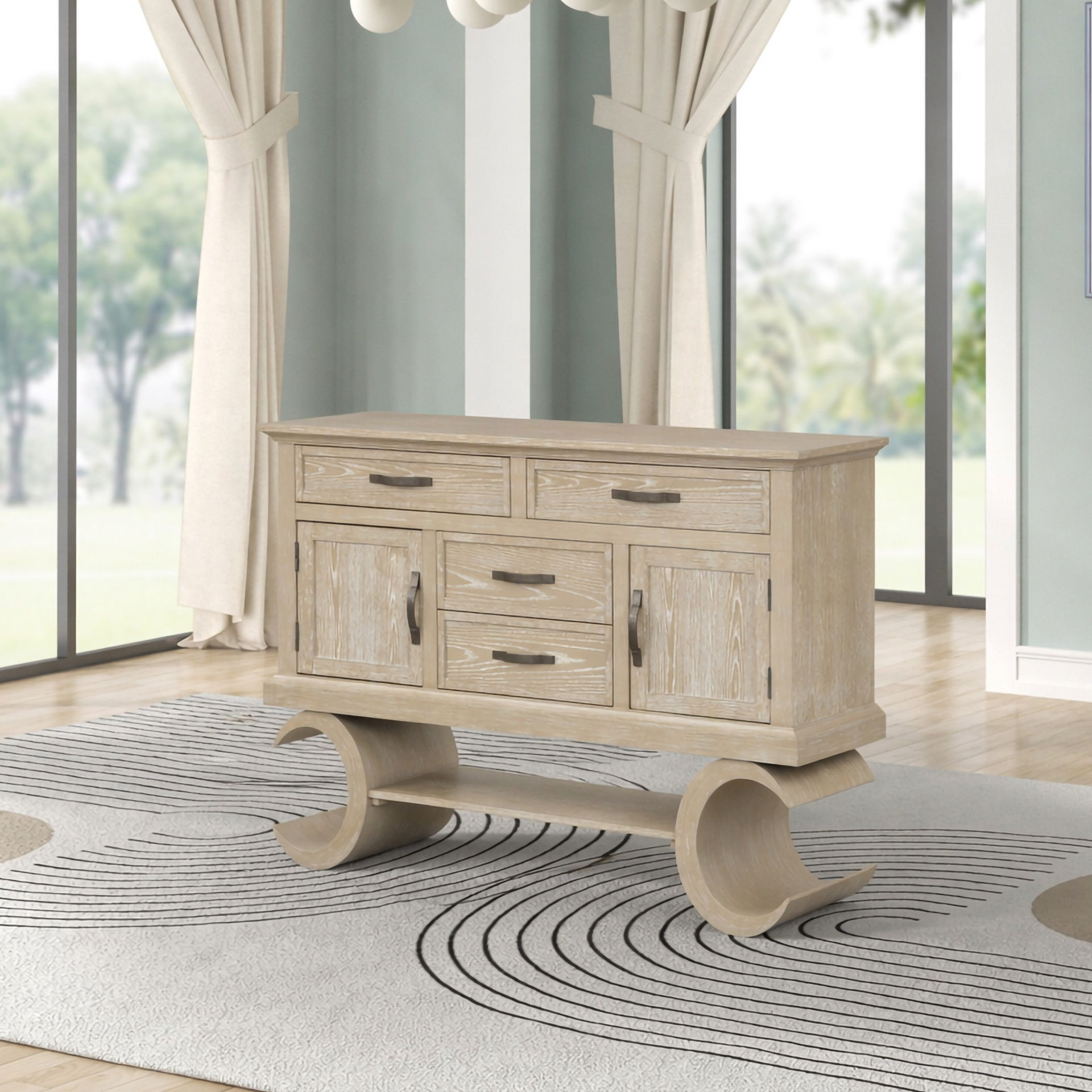 Gwendolyn - Server - Cerused Taupe, gray, view 7