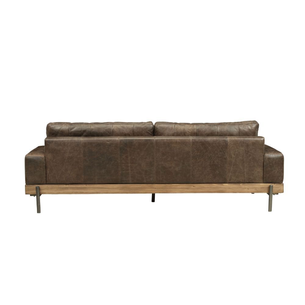 Silchester - Sofa - Distress Chocolate Top Grain Leather & Oak, dark brown, view 3