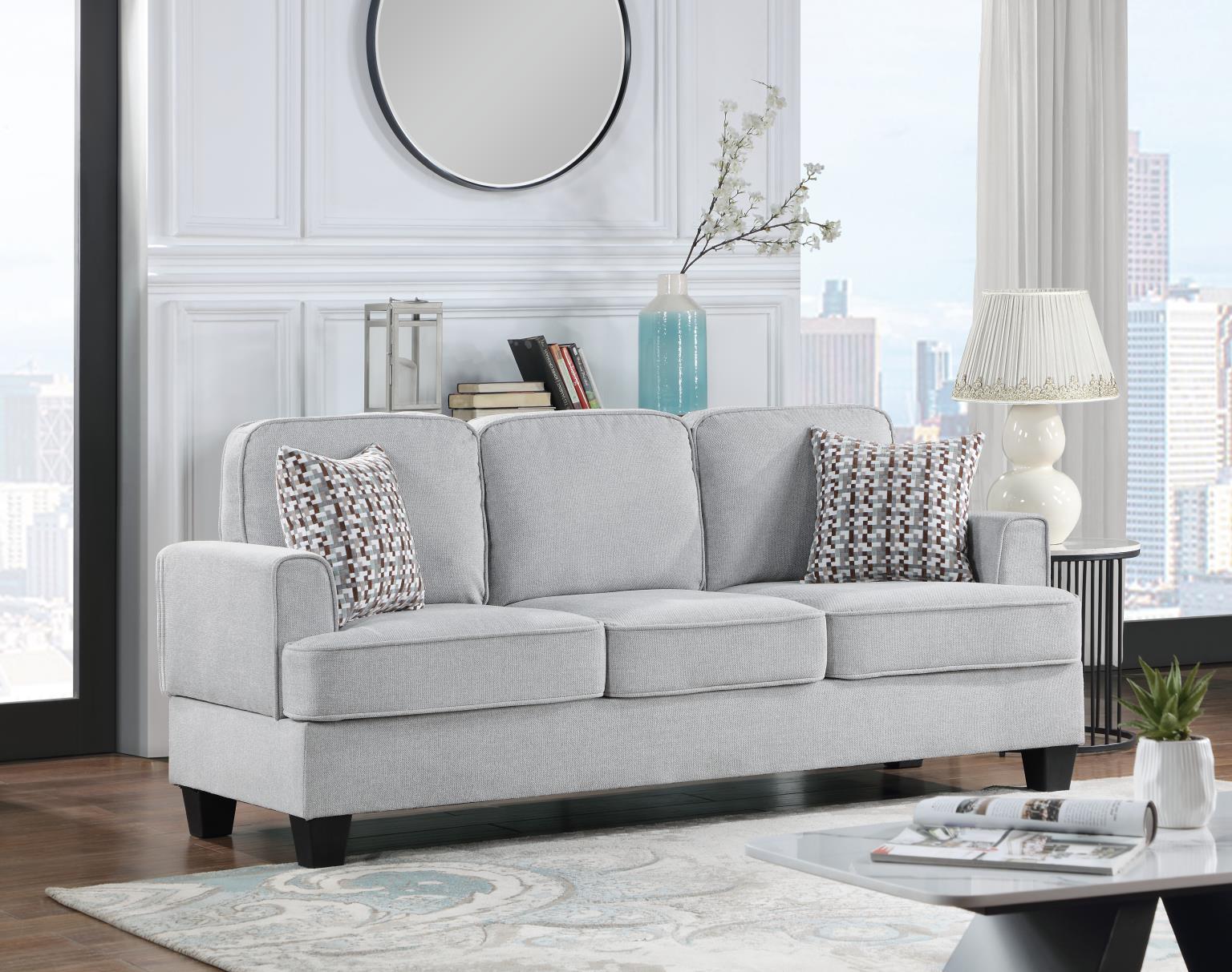 U418 - 3 Piece Living Room Set (Sofa, Loveseat, Chair) - Pearl Silver