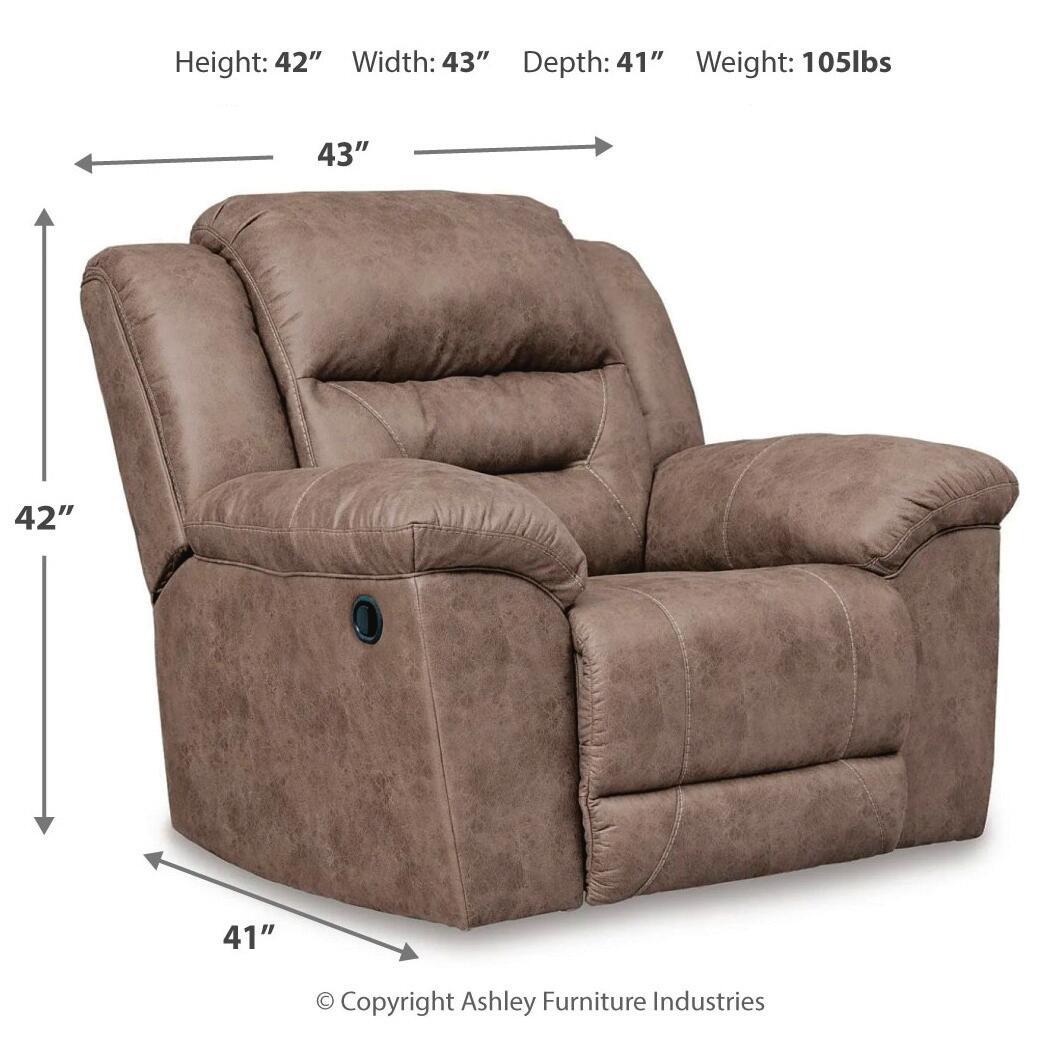 Ashley Furniture Stoneland - Rocker Recliner - Light Brown - Image 6