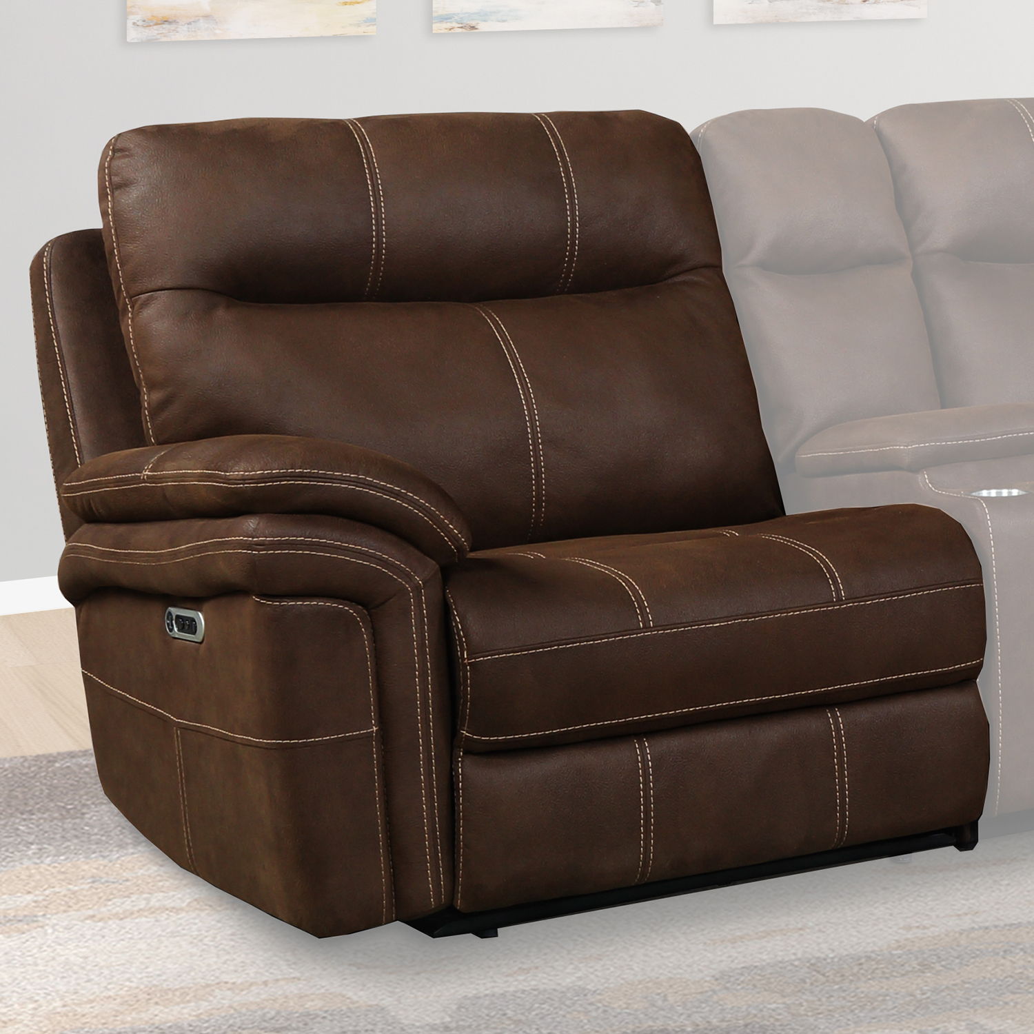 Parker House Mason - Power Left Arm Facing Recliner - Dark Kahlua