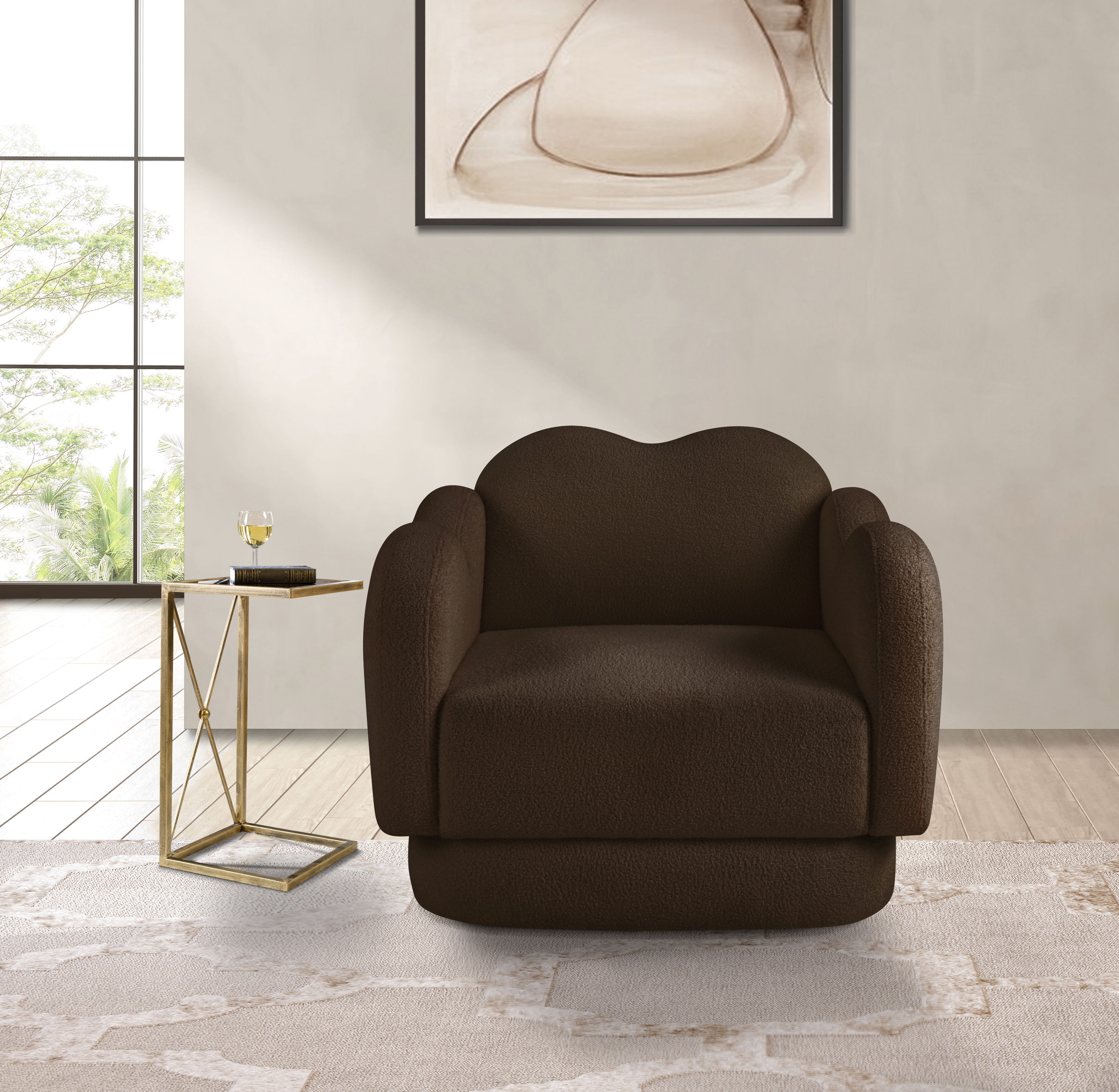 Bloom - Teddy Fabric Chair - Brown