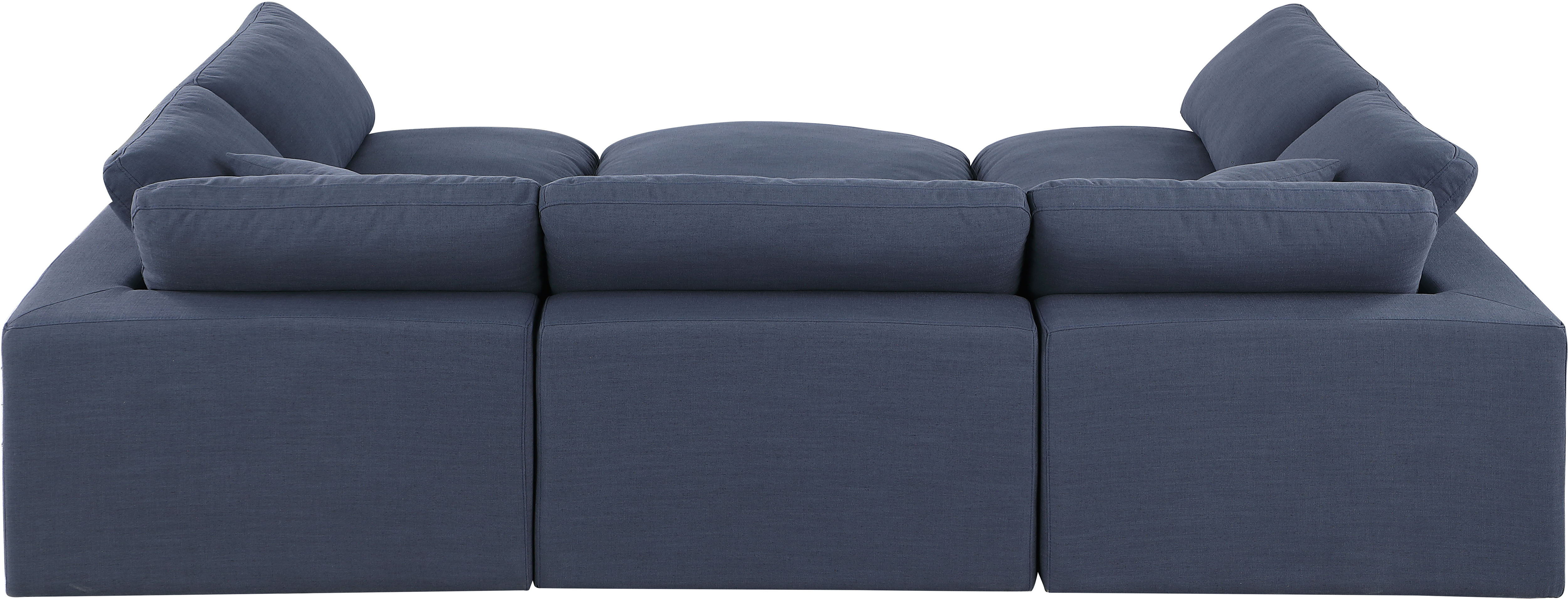 Comfy - 6 Piece Linen Sectional - Blue