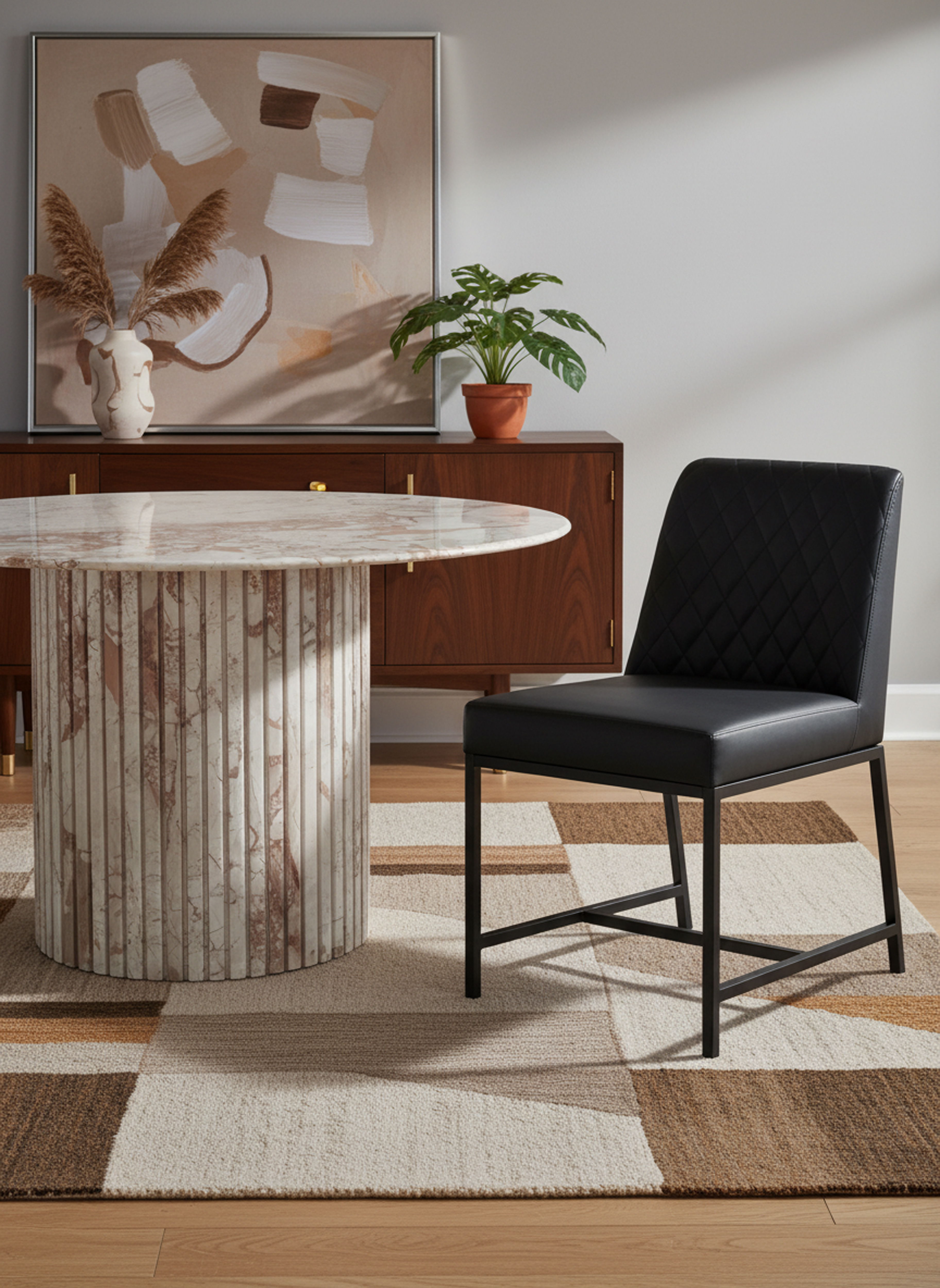 Genoa - Marble 48" Dining Table - Cream