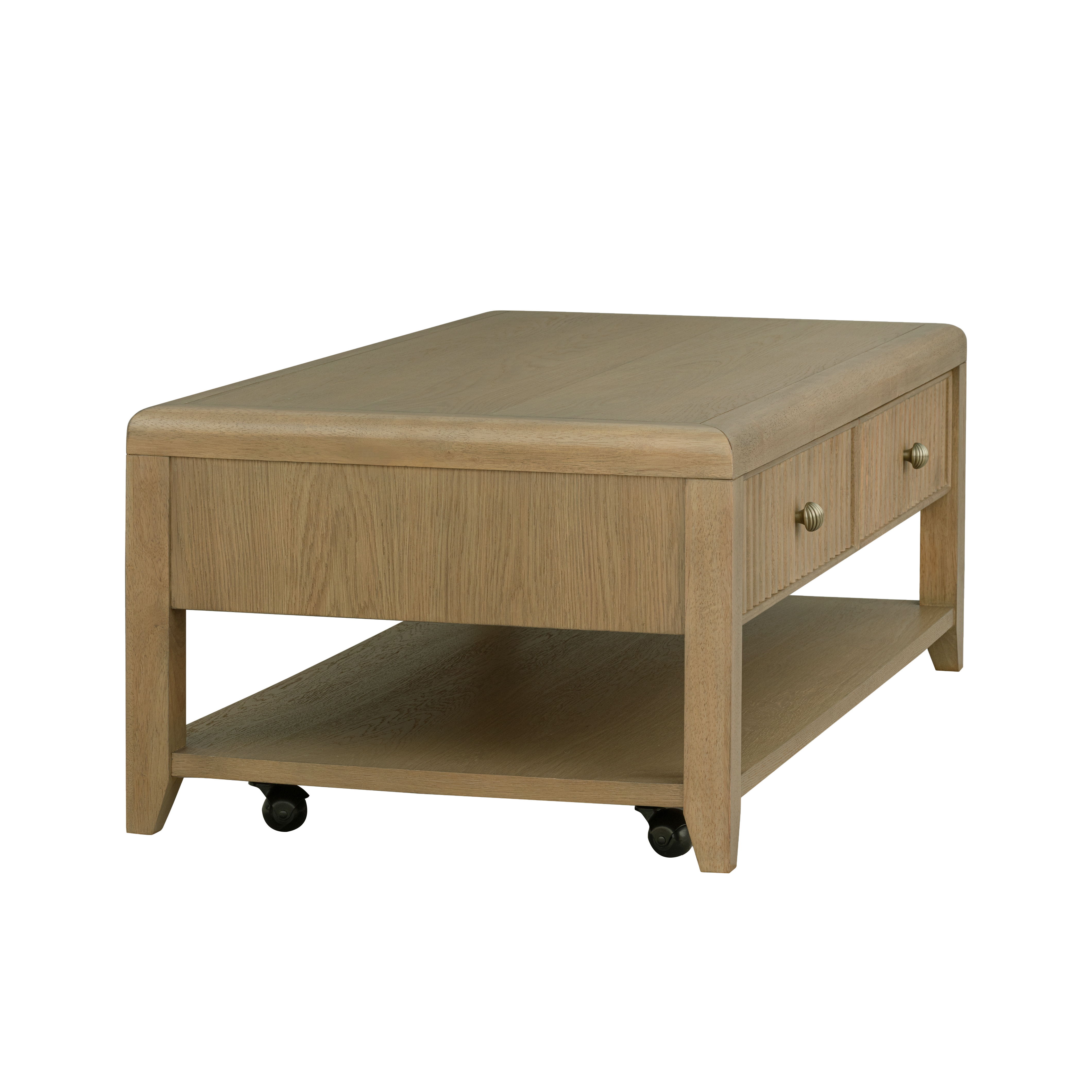 Reed - Rectangular Coffee Table With Casters - Driftwood Oak, dark brown, view 3