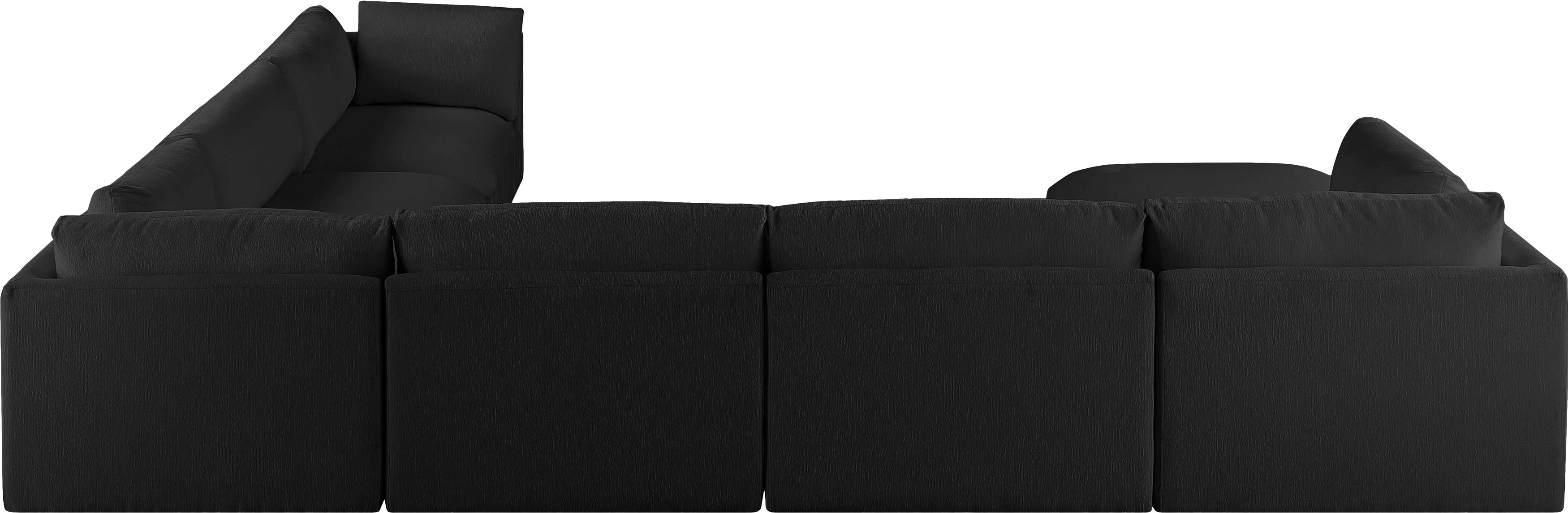 Ease - 7 Piece Modular Sectional With Chaise - Black