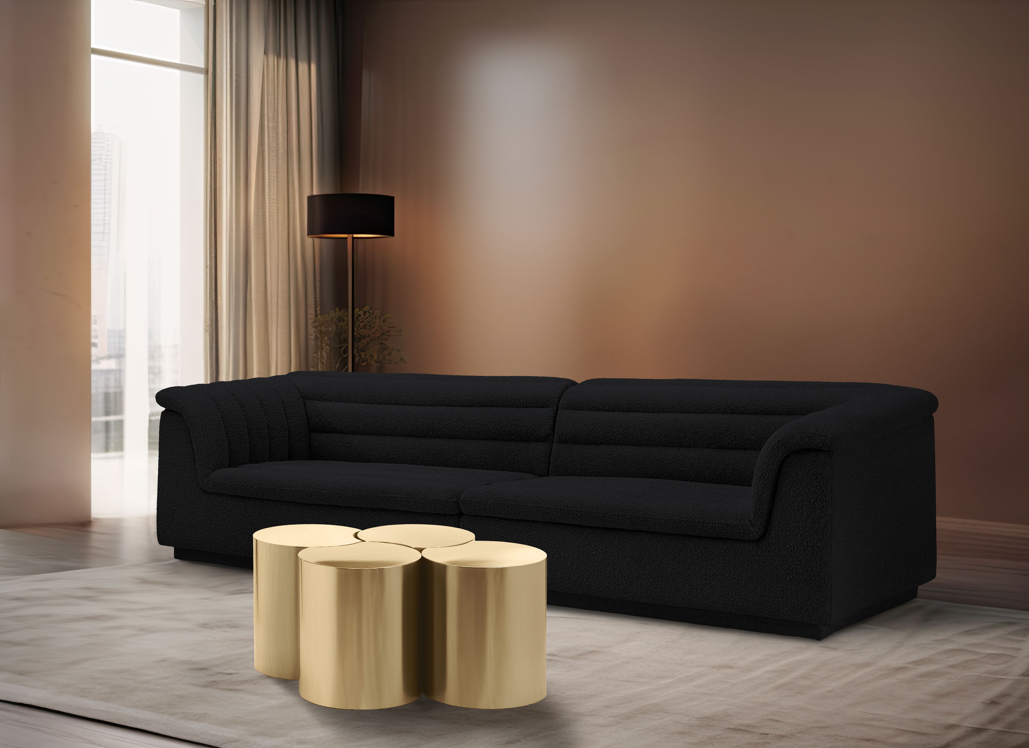 Dimple - 20" 4 Piece Modular Coffee Table - Gold