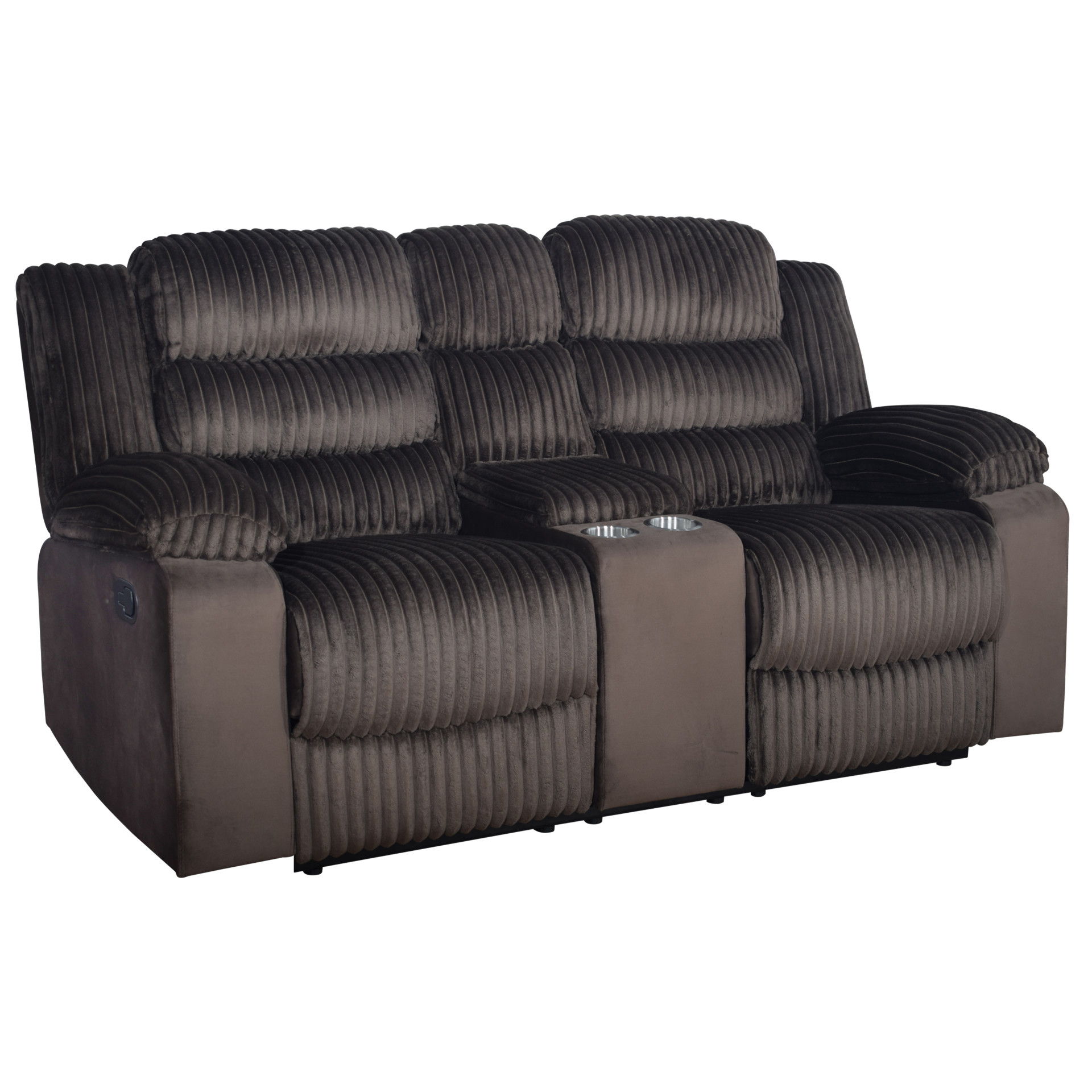 Console Loveseat With Dual Recliners