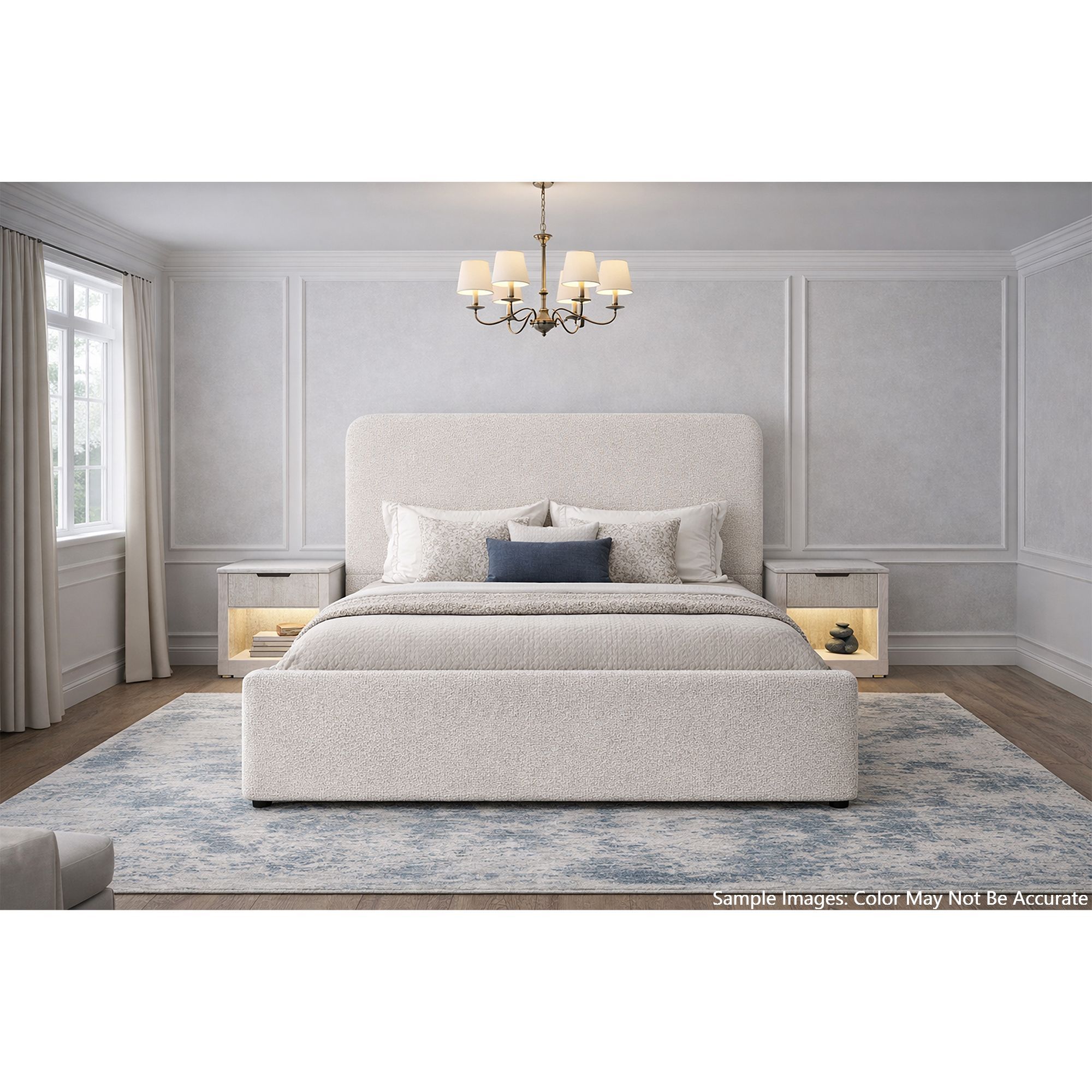 Stellar - King Upholstered Bed With 13 Slats - Beige