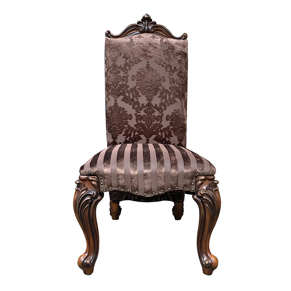 Versailles - Side Chair (Set of 2) - Two Tone Light Brown Synthetic Leather /Fabric & Cherry Oak, dark brown, view 7