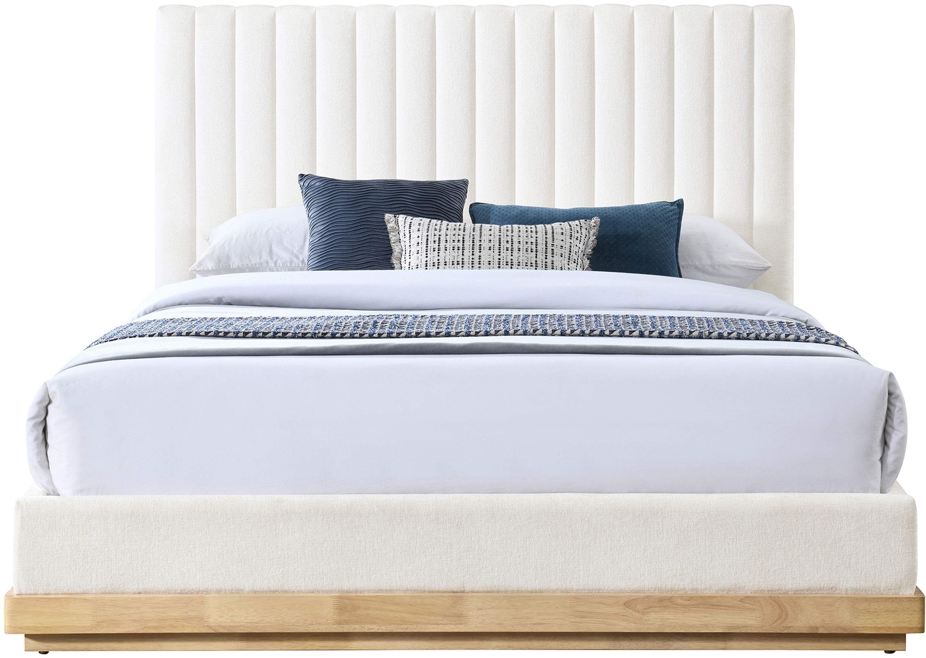 Emmet - Chenille Queen Bed - Cream