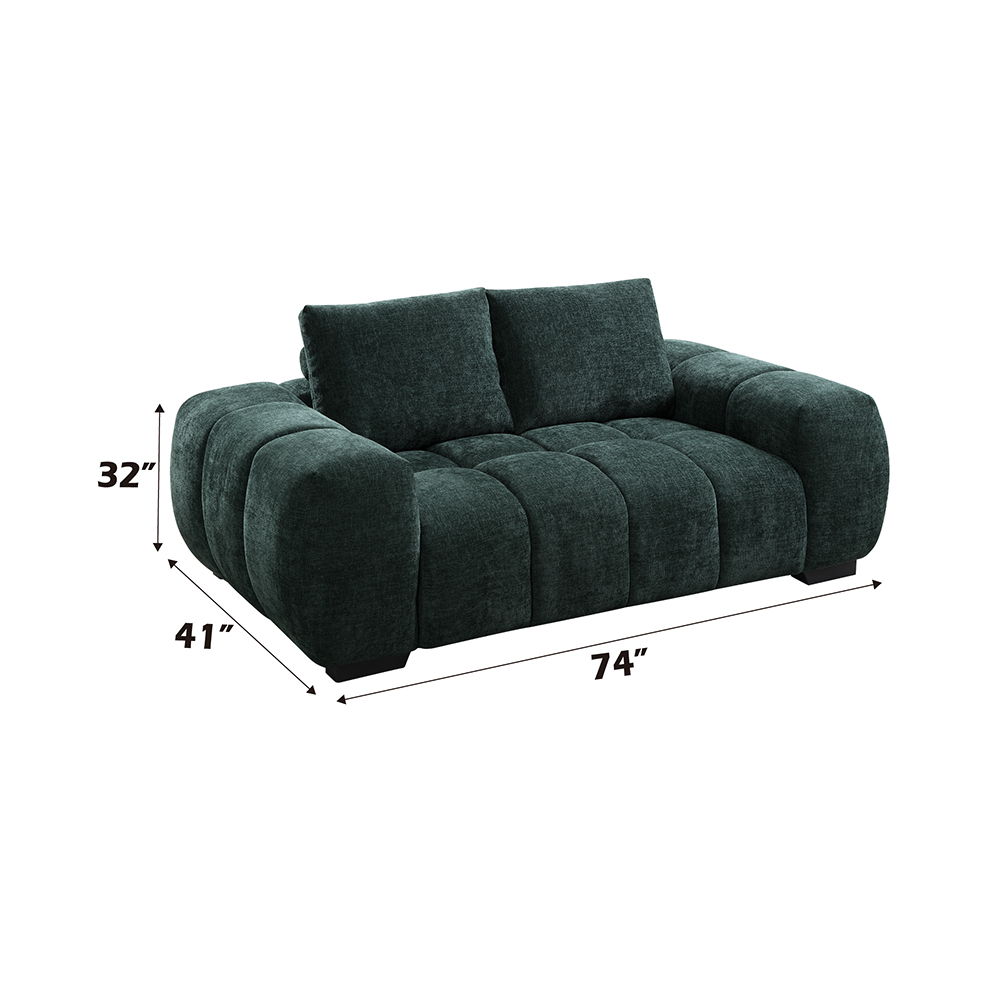 Ferrand - Loveseat - Green Linen, green, view 6