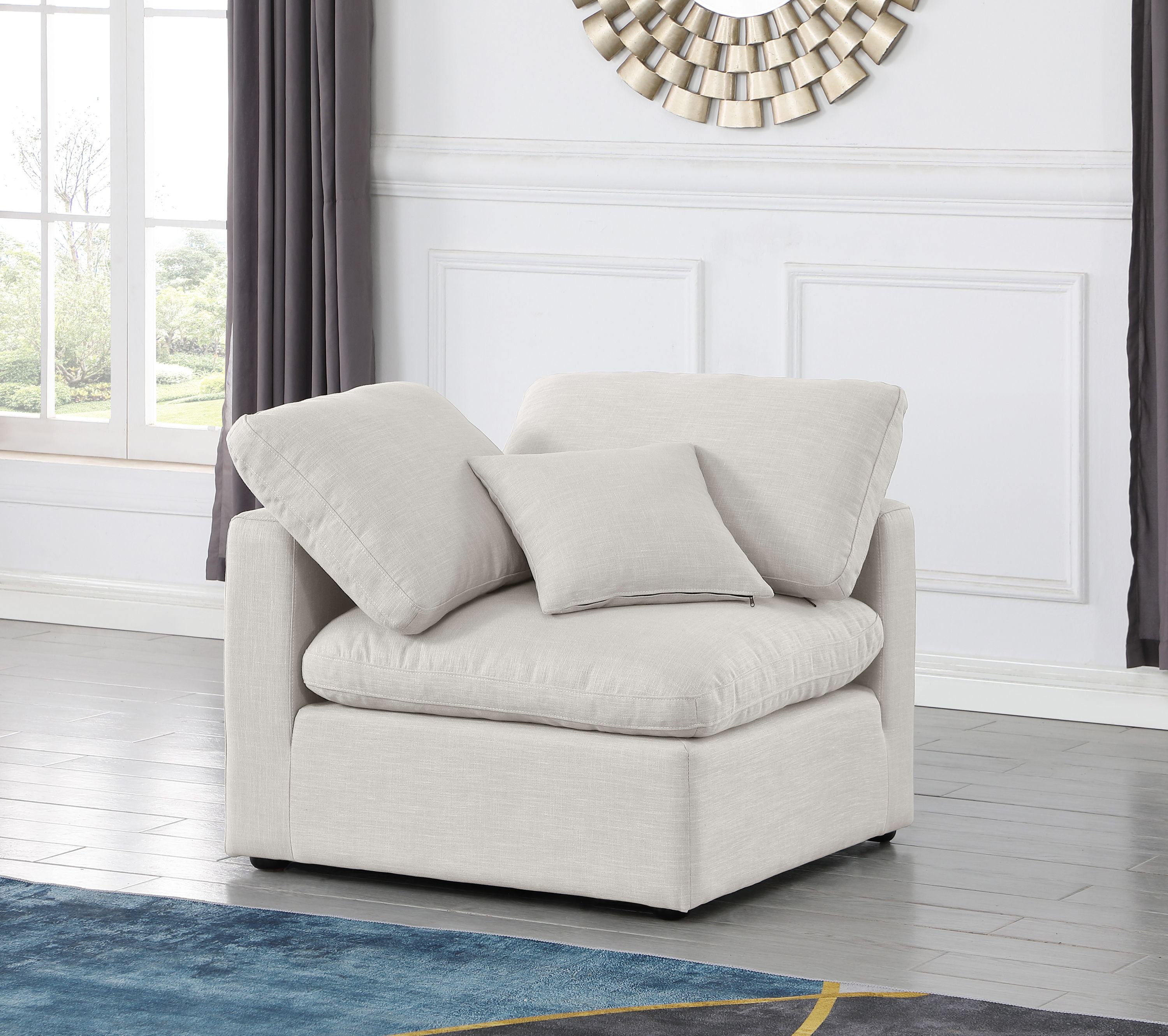 Indulge - Linen Corner Chair - Cream