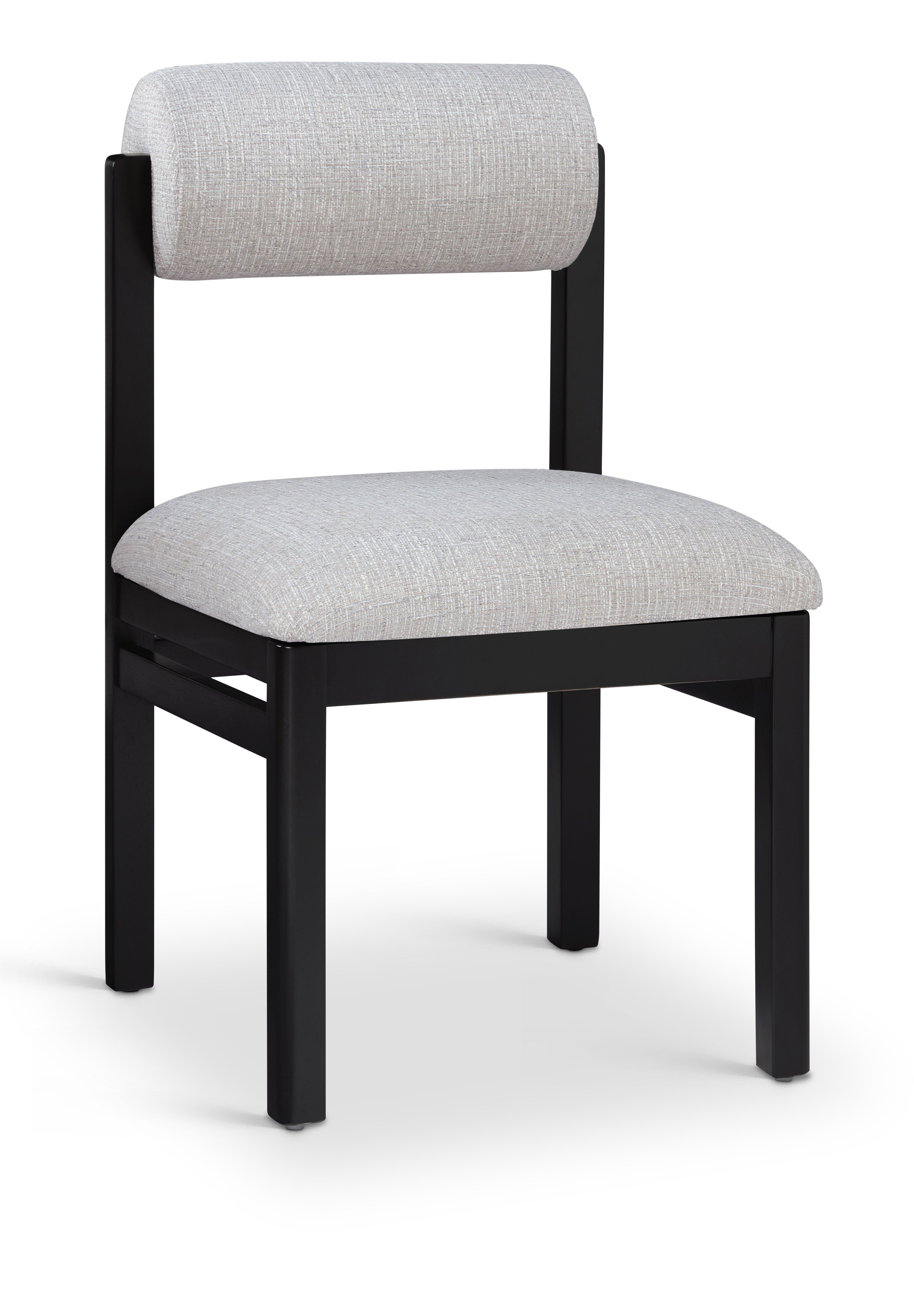Roundhill - Linen Textured Fabric Upholstered Dining Chair (Set of 2) - Gray
