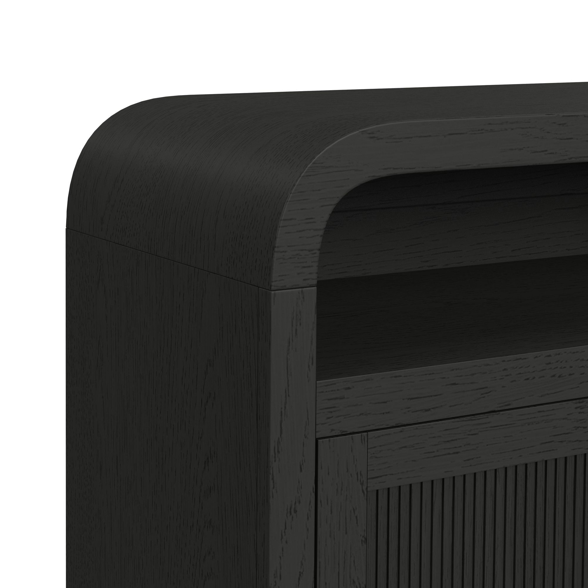 Ridgemont - 82" TV Console With 23" Fireplace Insert - Black With Grain