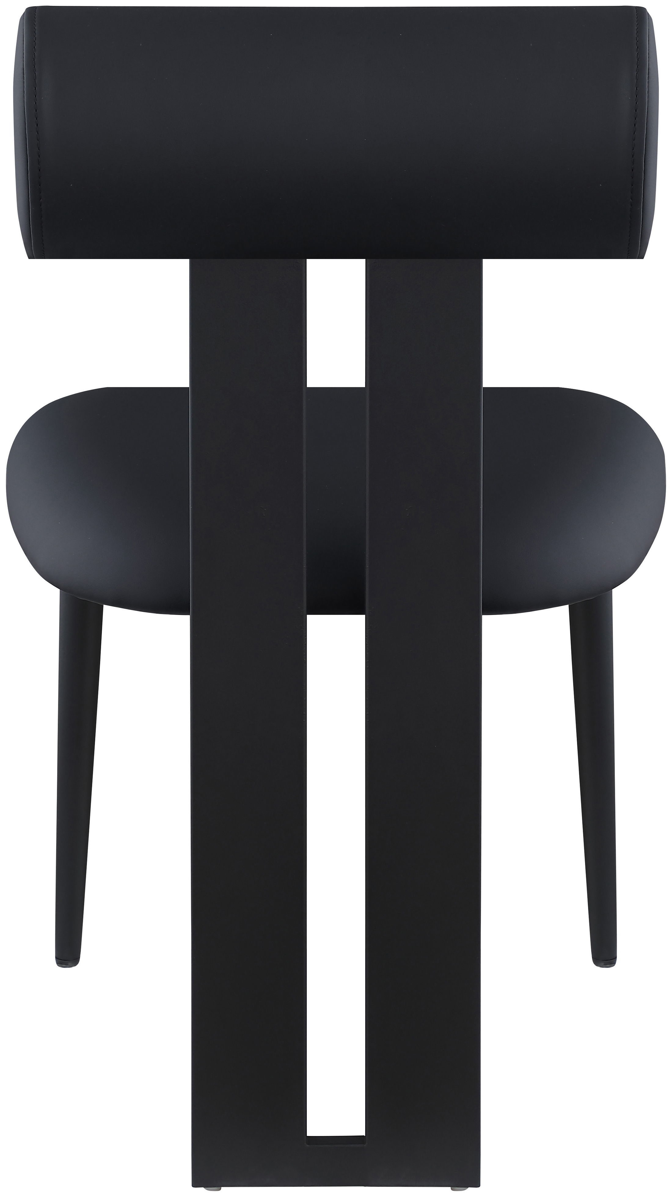 Dario - Faux Leather Dining Chair With Black Frame (Set of 2) - Black