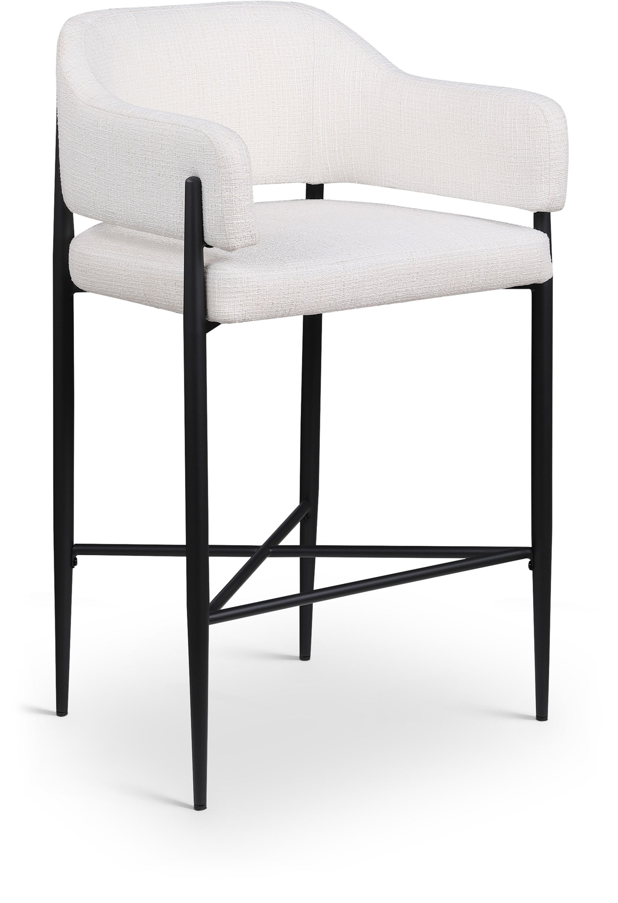 Dame - Fabric Upholstered Counter Stool (Set of 2) - Cream