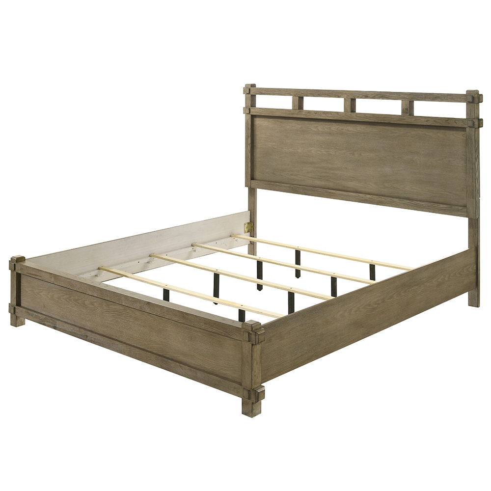 Colton - Queen Bed - Antique White Oak, dark brown, view 2