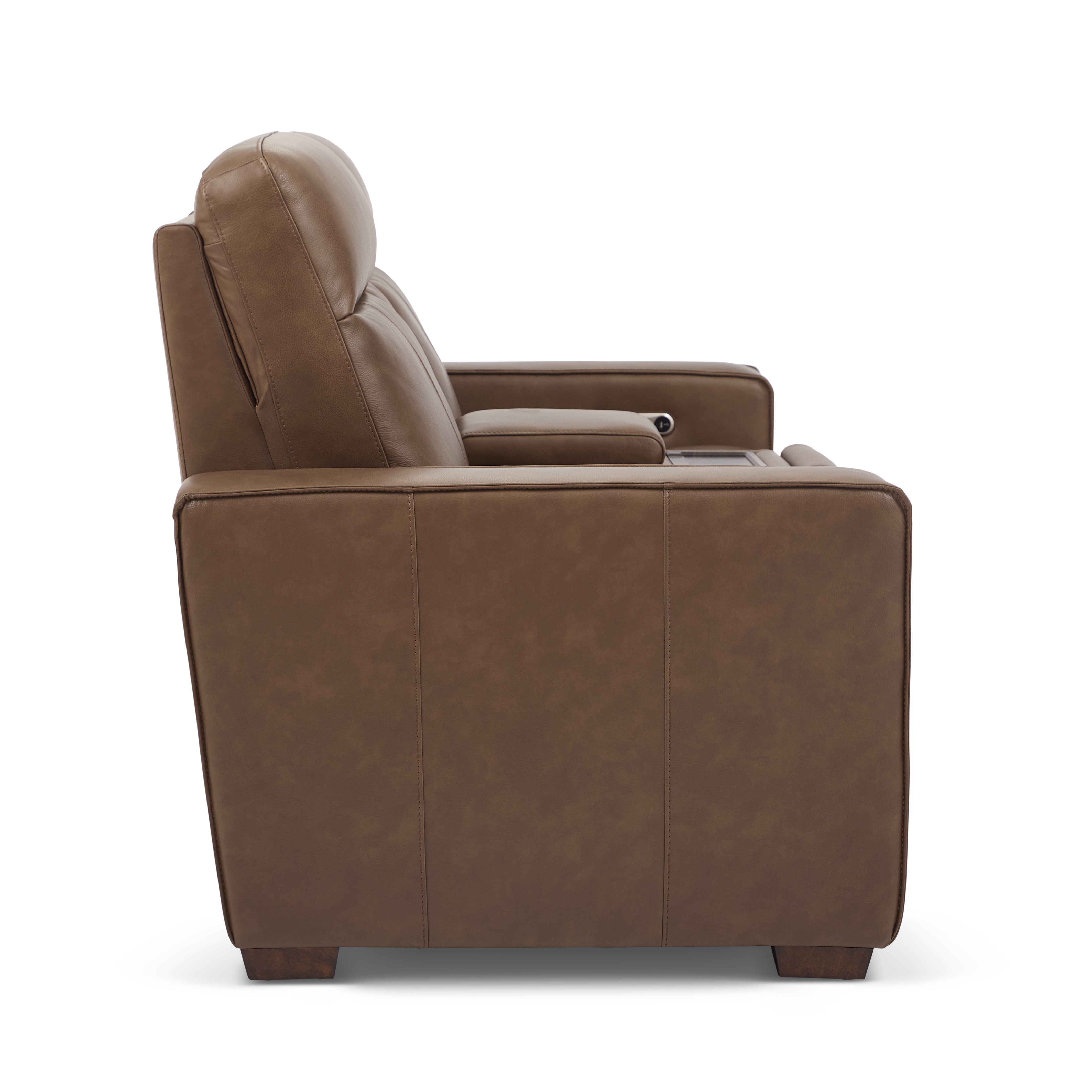 Dutch - Power Reclining Loveseat With Console, Power Headrest & Lumbar - Brown, dark brown, view 4