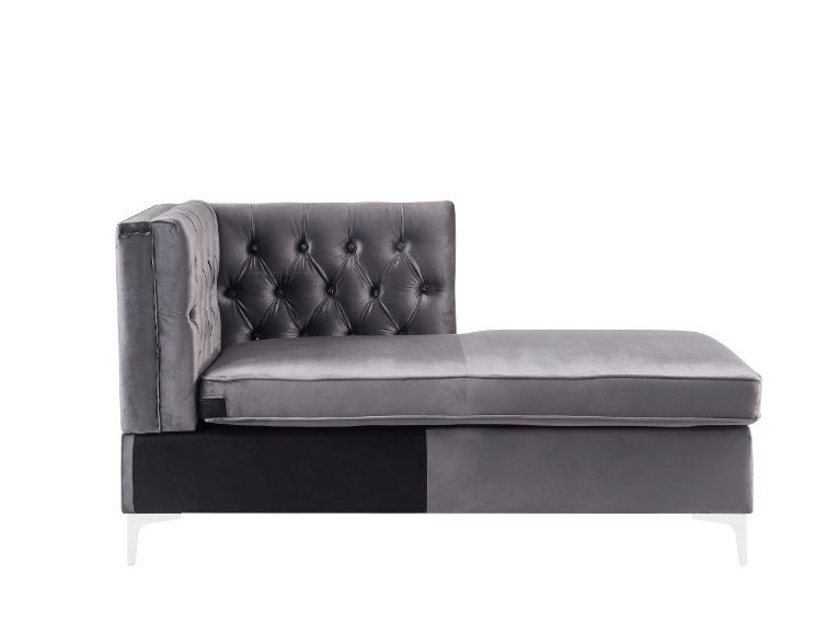 Jaszira - Modular Chaise - Gray Velvet, dark gray, view 5