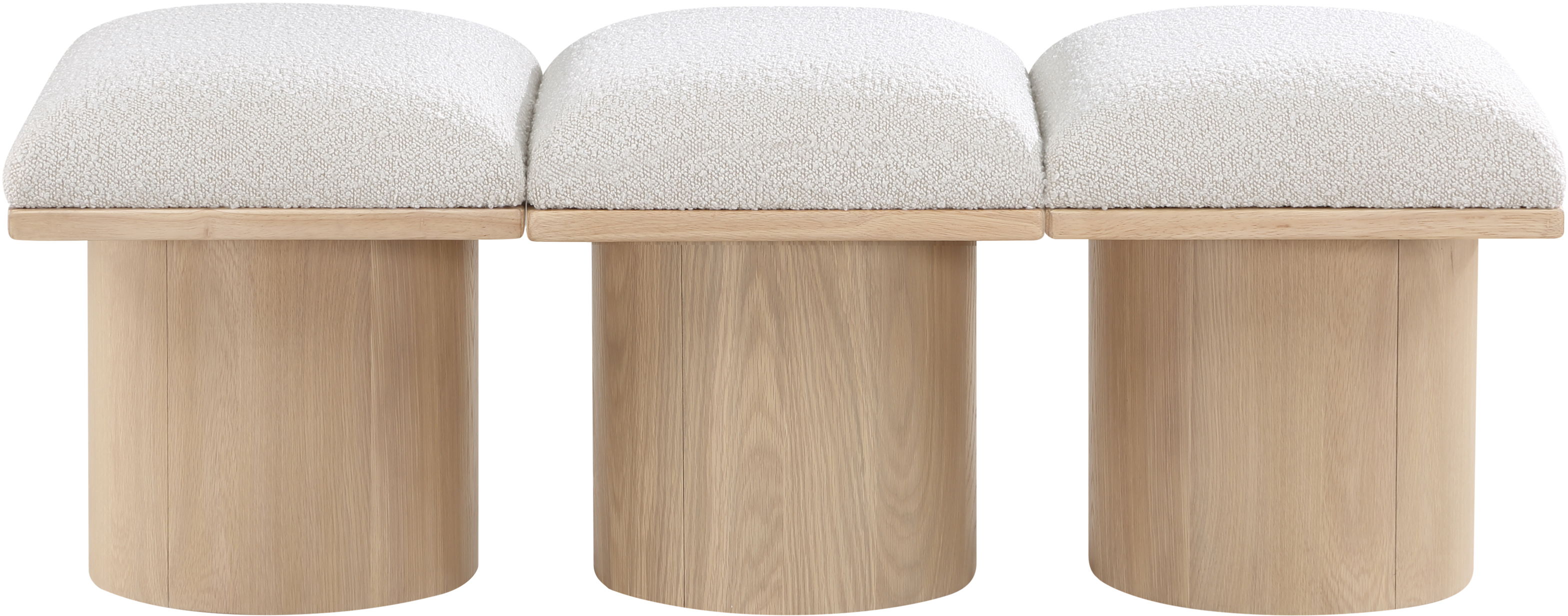 Pavilion - 46.5" 3 Piece Modular Bench With Natural Base - Cream