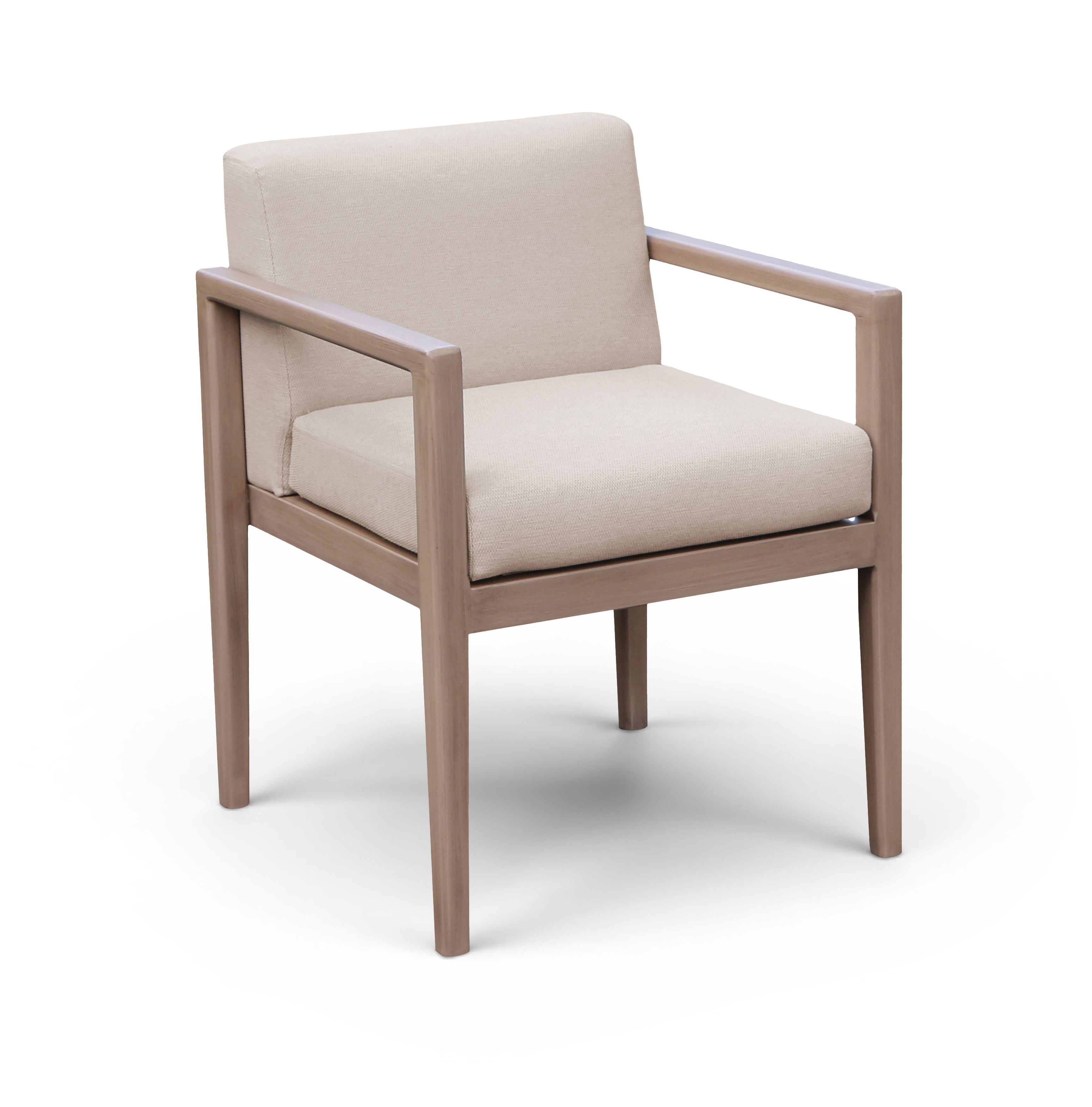 Solace - Olefin Performance Fabric Outdoor Patio Dining Arm Chair - Beige
